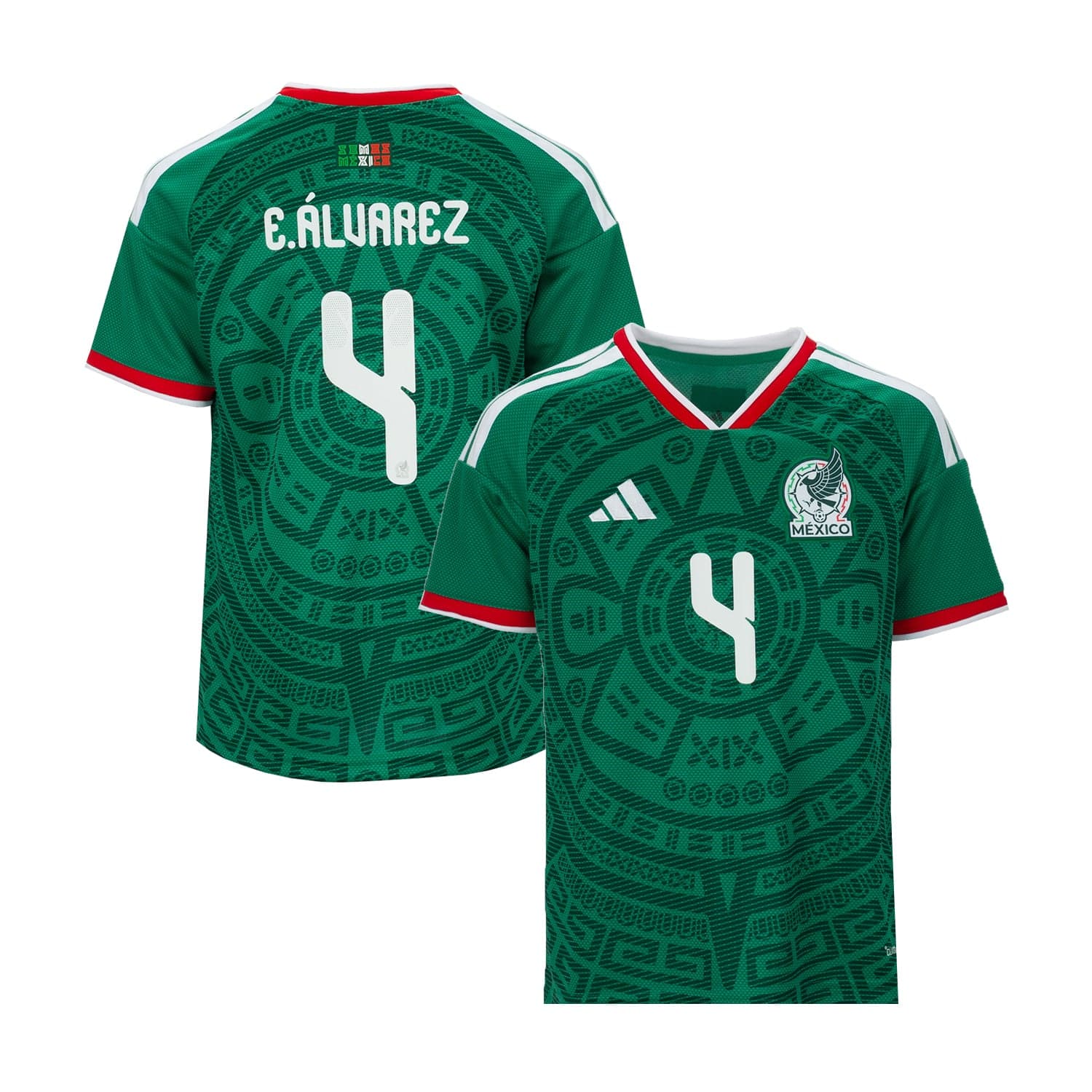 Mexico 26/27 E. Alvarez #4 Replica Home Jersey - Youth