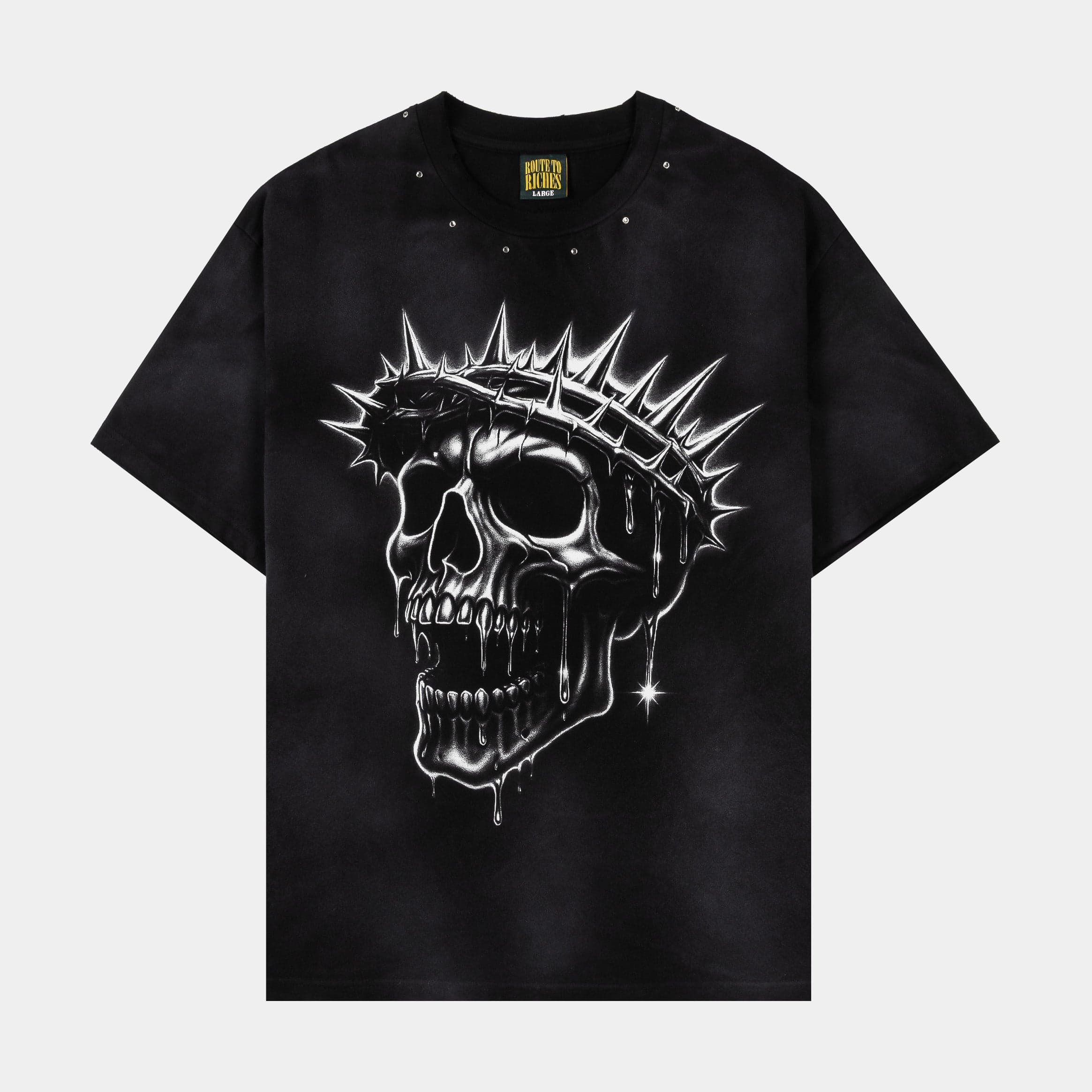 Crown Of Thorns Washed Mens Short Sleeve Shirt (Black/White)
