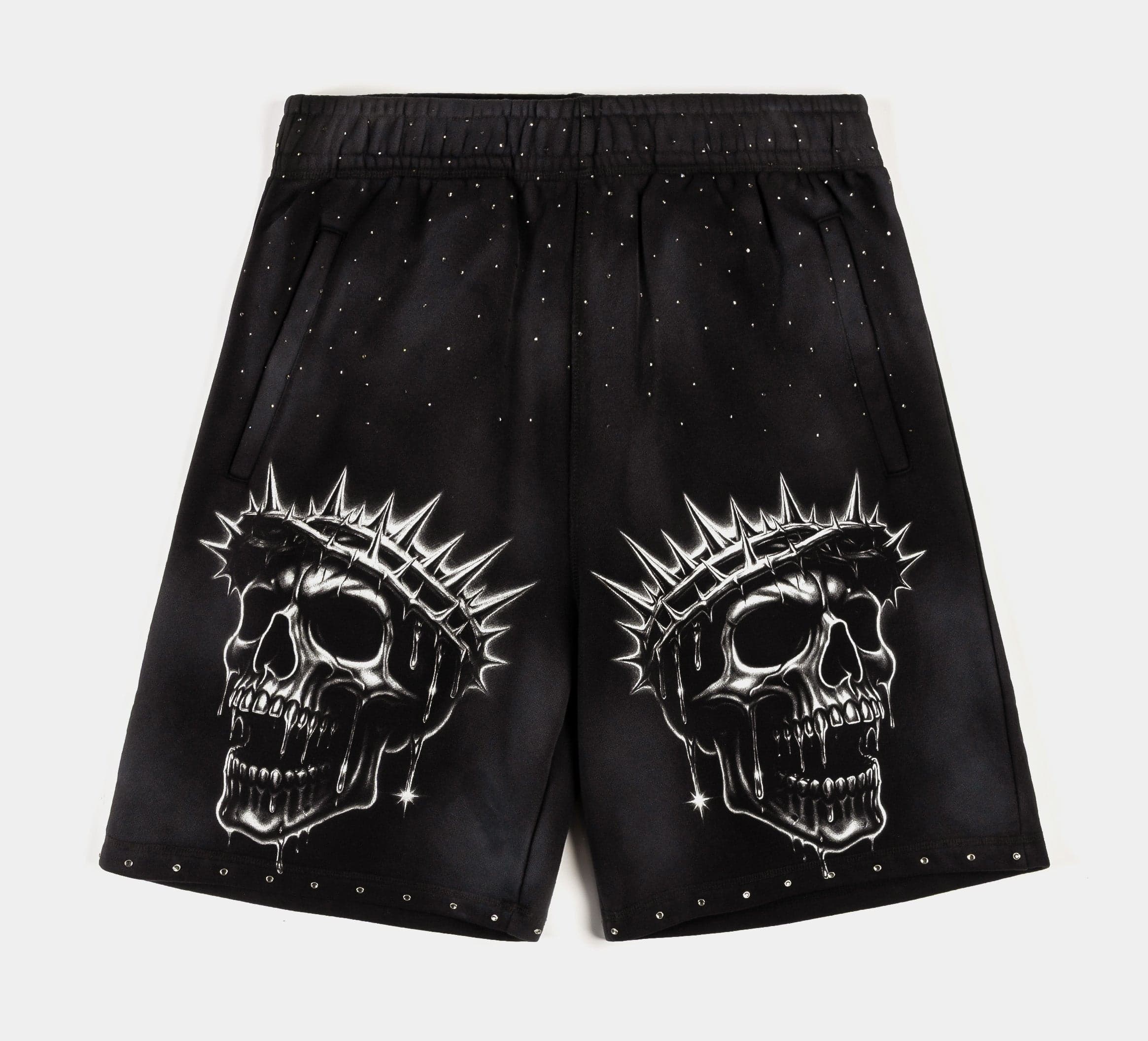 Crown Of Thorns Long Washed Mens Shorts (Grey/White)