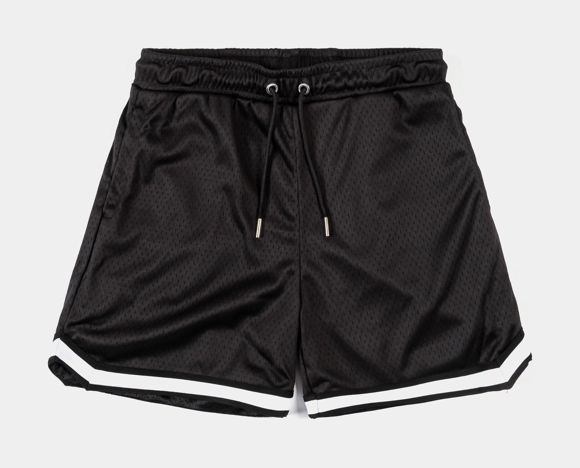 Basketball Mesh Mens Shorts (Black/White)