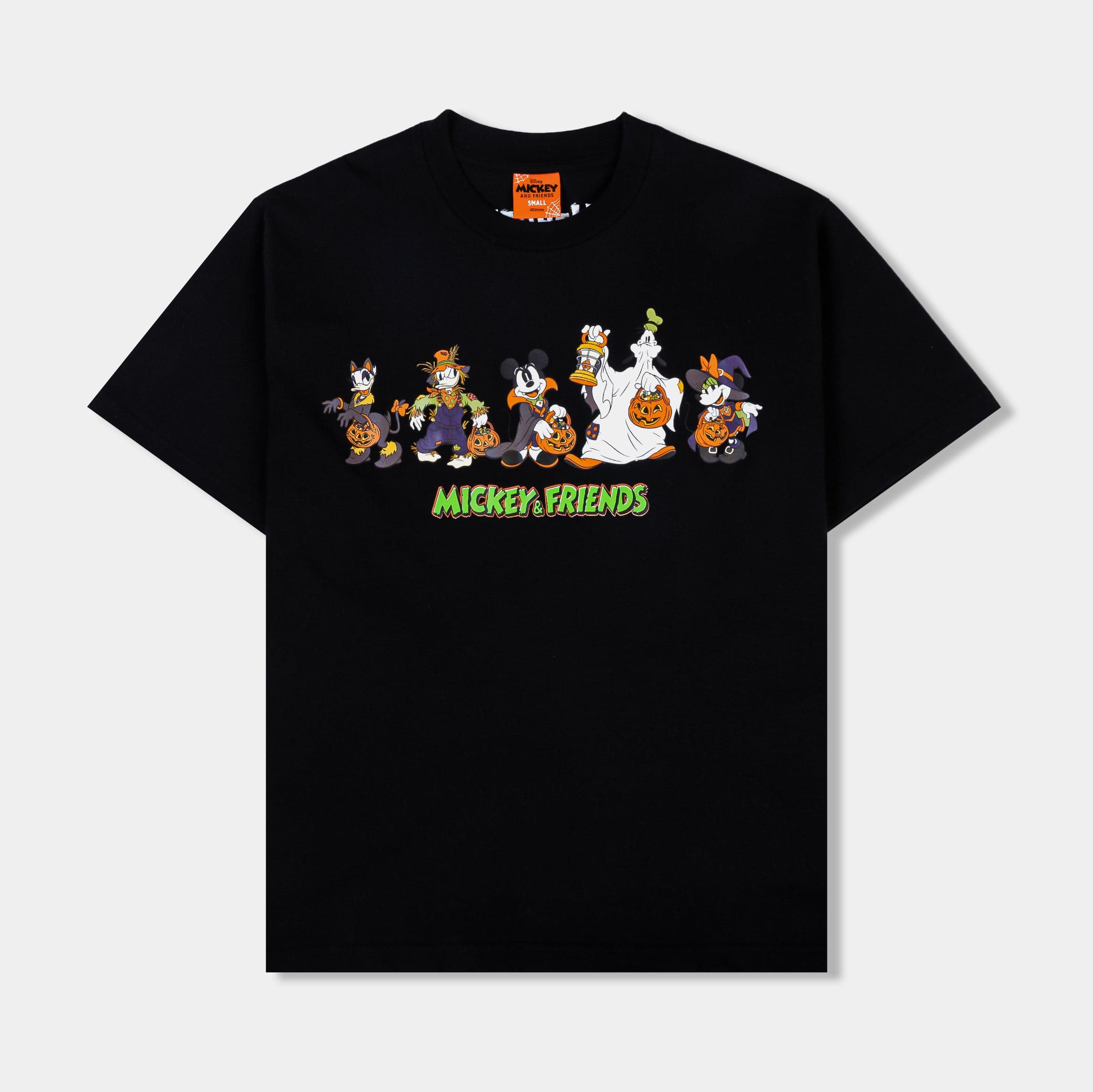 Disney Mickey And Friends By Shoe Palace Trick Or Treat Mens Short Sleeve Shirt (Black/Green)
