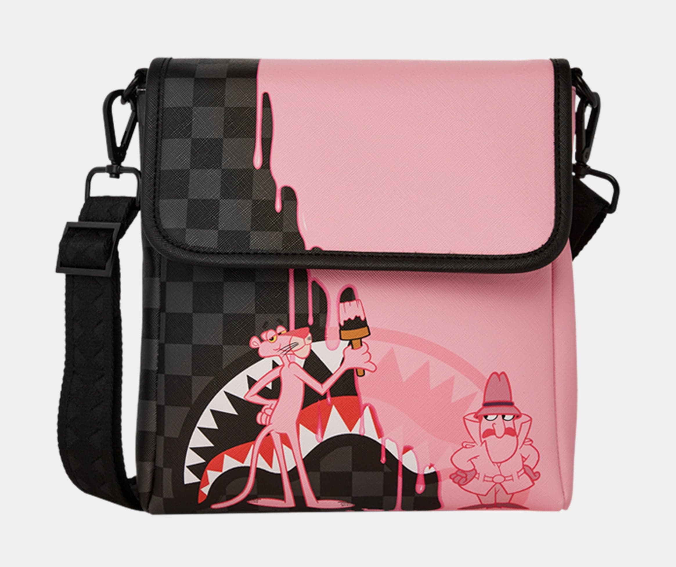 Pink Panther Half Painted Sling Mens Bag (Pink/Black)