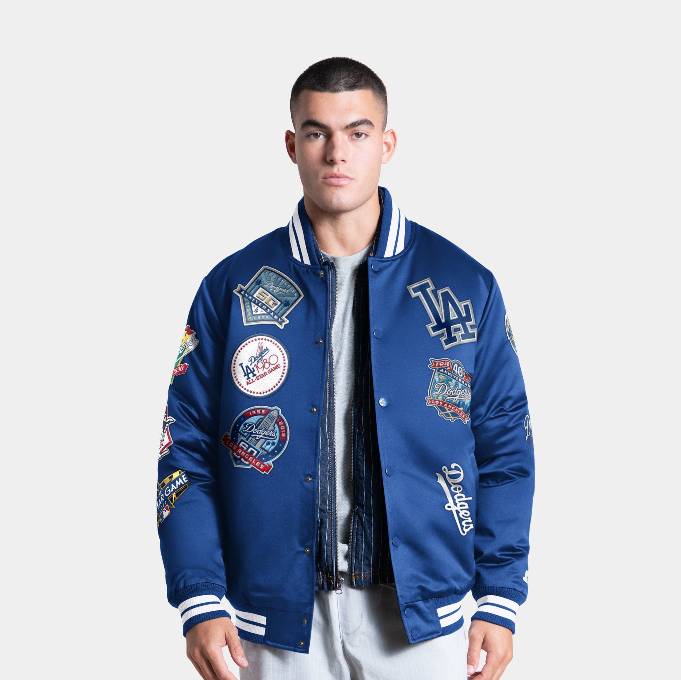 Shoe Palace Exclusive Los Angeles Dodgers Elite Varsity Mens Jacket (Blue/White)