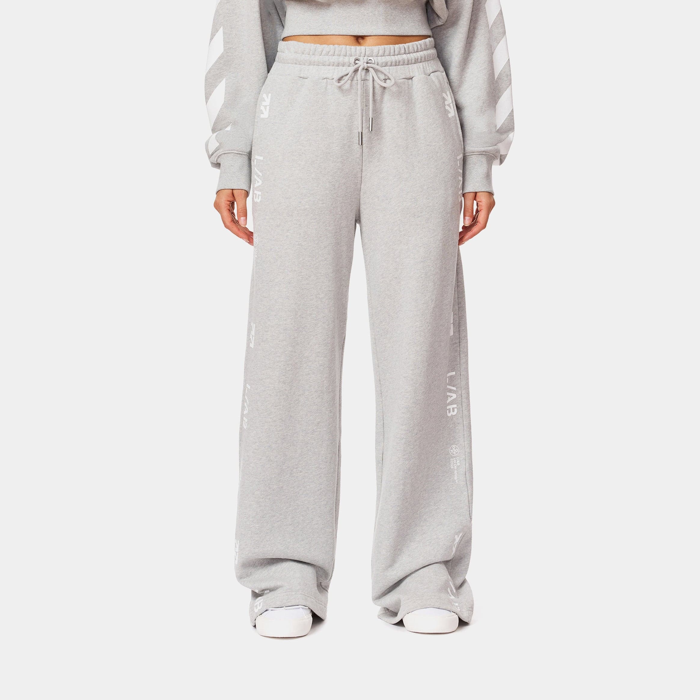 Wide Leg Womens Sweatpants (Gray)