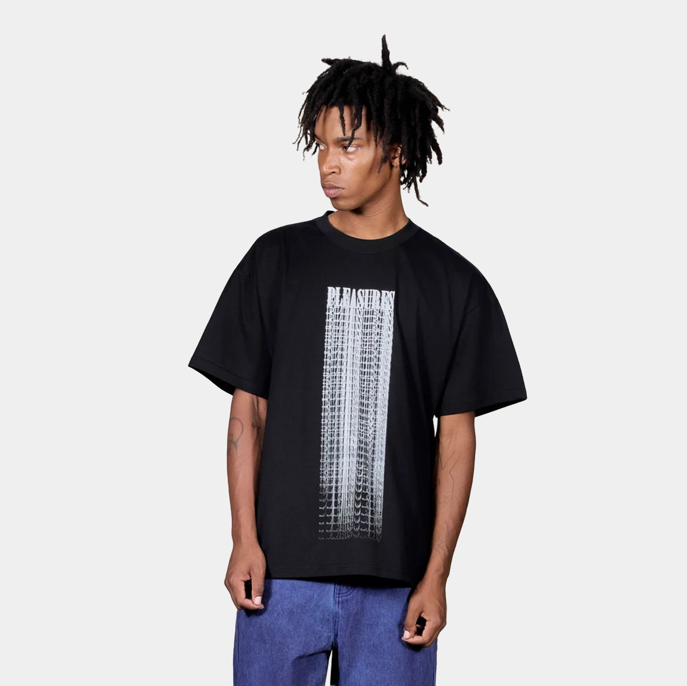 Blurred Mens Short Sleeve Shirt (Black)