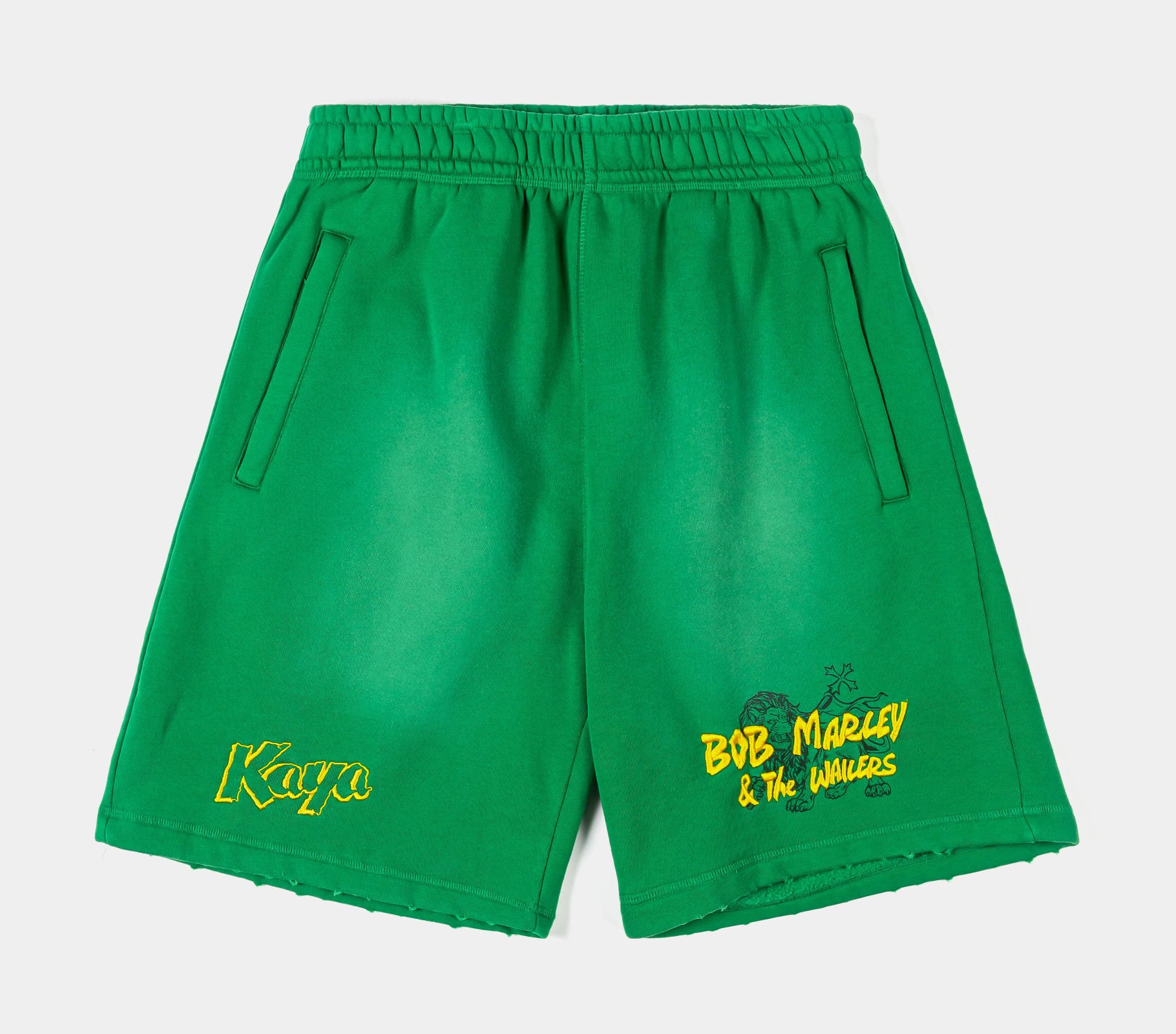 SP x Bob Marley Shining Sun Long Fleece Mens Shorts (Green/Yellow)