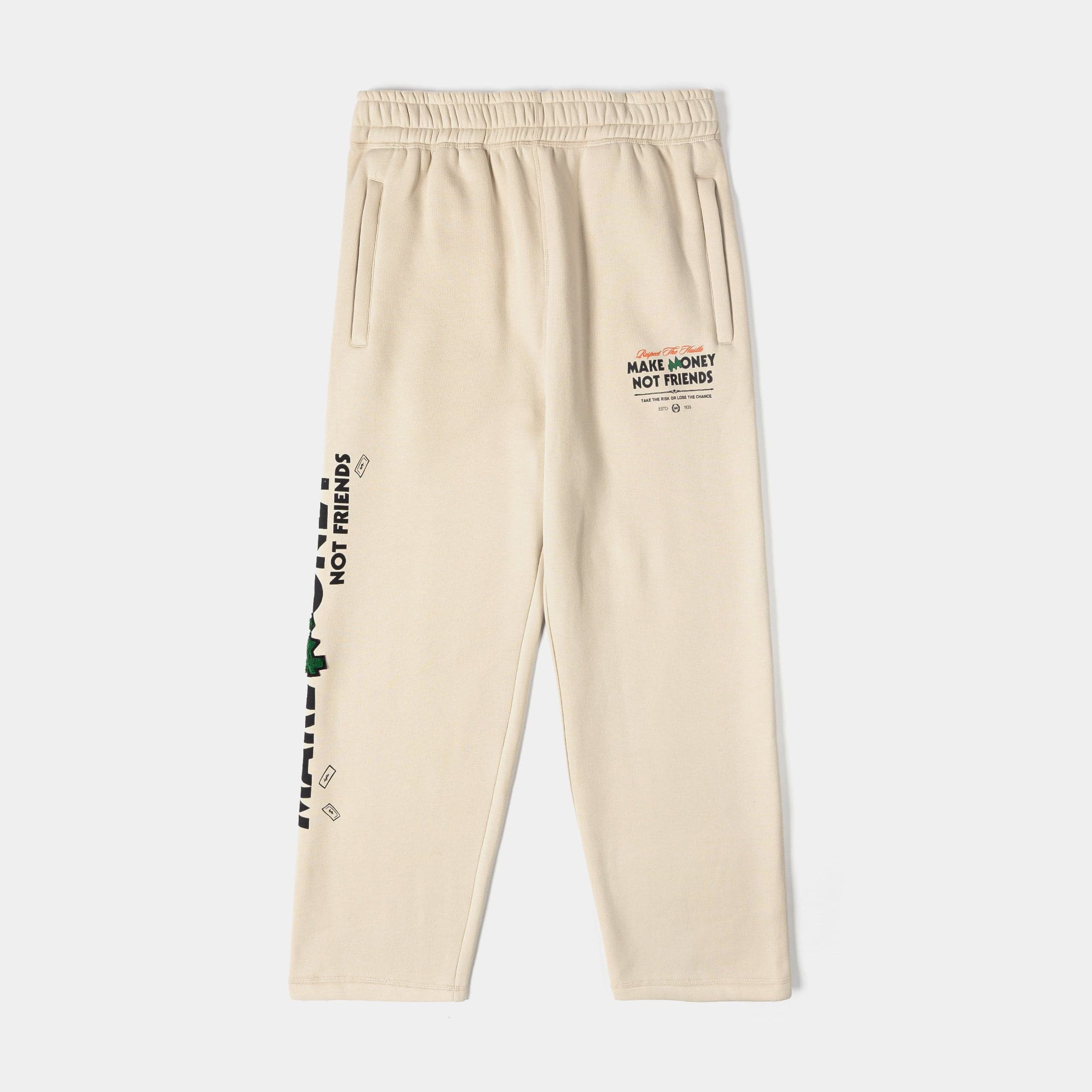 SP x Monopoly Make Money Not Friends Mens Sweatpants (Beige/Black)