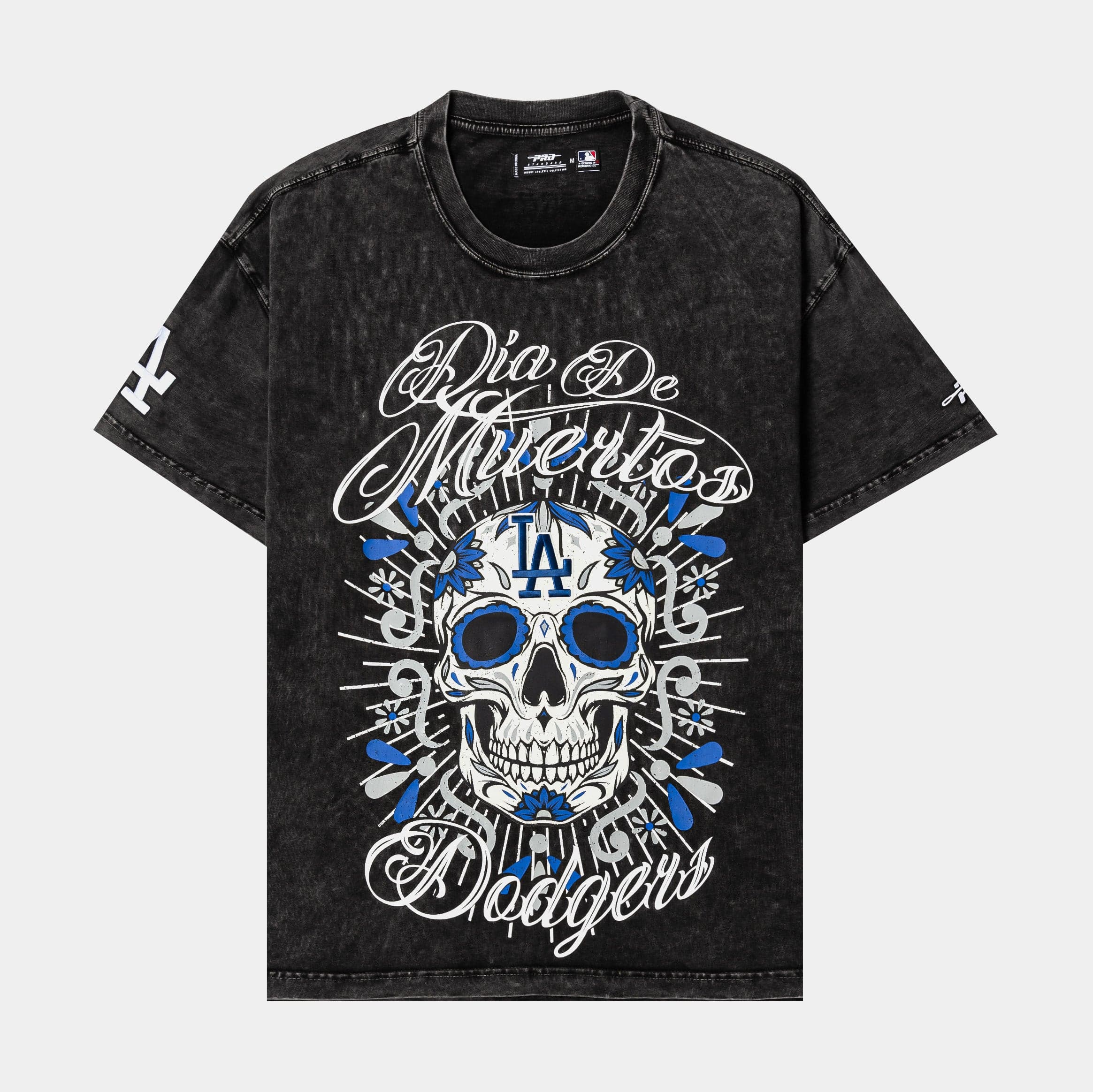 Shoe Palace Exclusive Los Angeles Dodgers Día De Muertos Skull Mens Short Sleeve Shirt (Black)