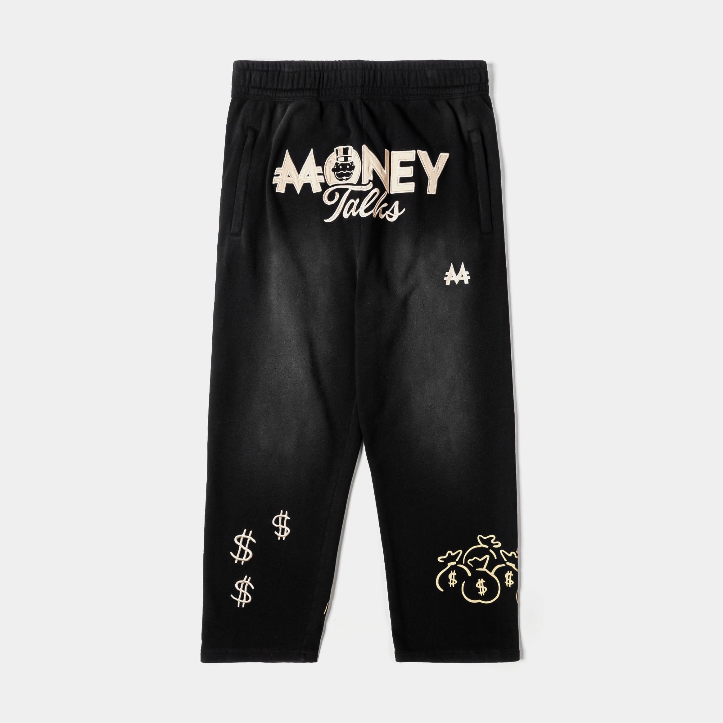 SP x Monopoly Money Talks Washed Mens Sweatpants (Black/Cream)
