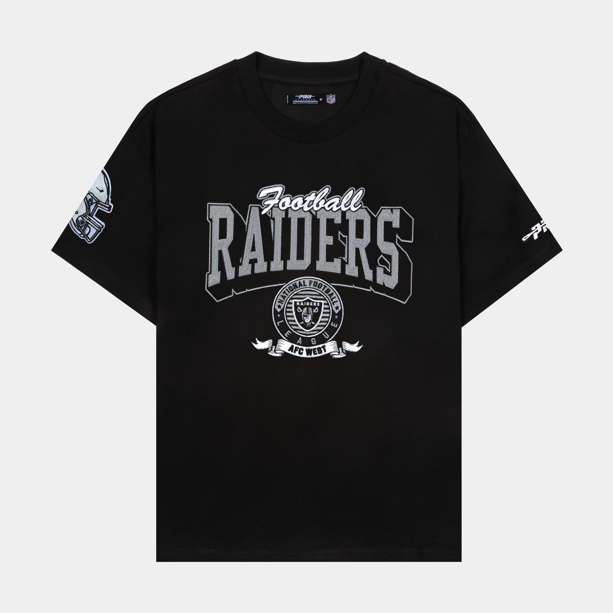 NFL Las Vegas Raiders Team Badge Mens Short Sleeve Shirt (Black/Grey)