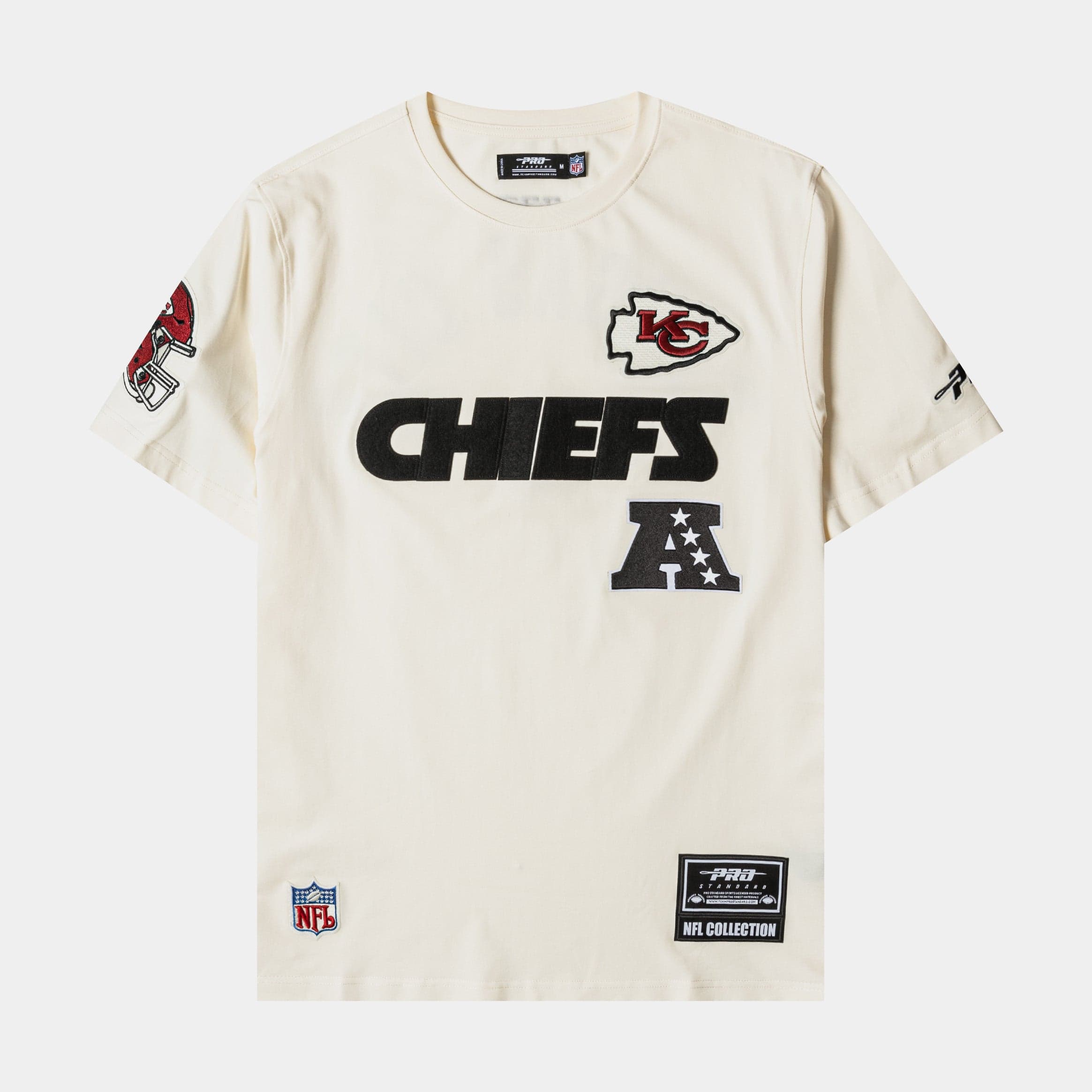 Kansas City Chiefs Original Mens Short Sleeve Shirt (Beige/White)