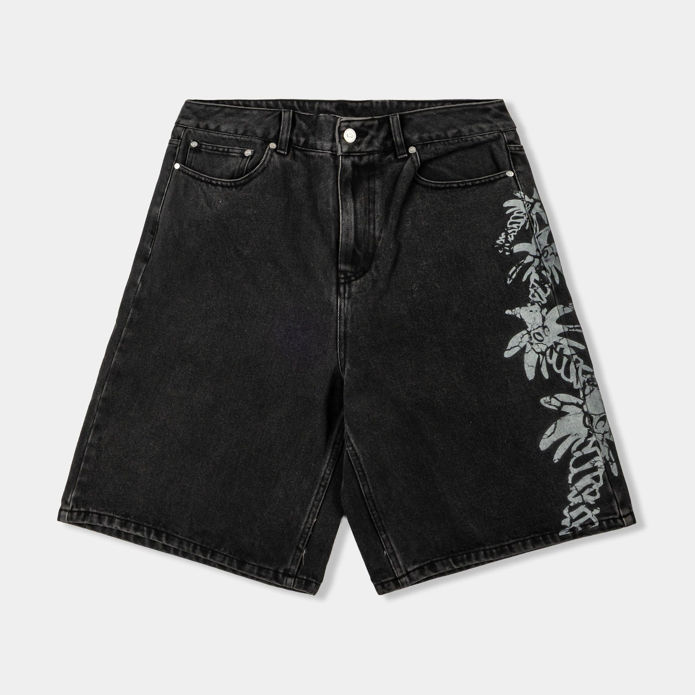Denim Jorts Mens Shorts (Gray/White)