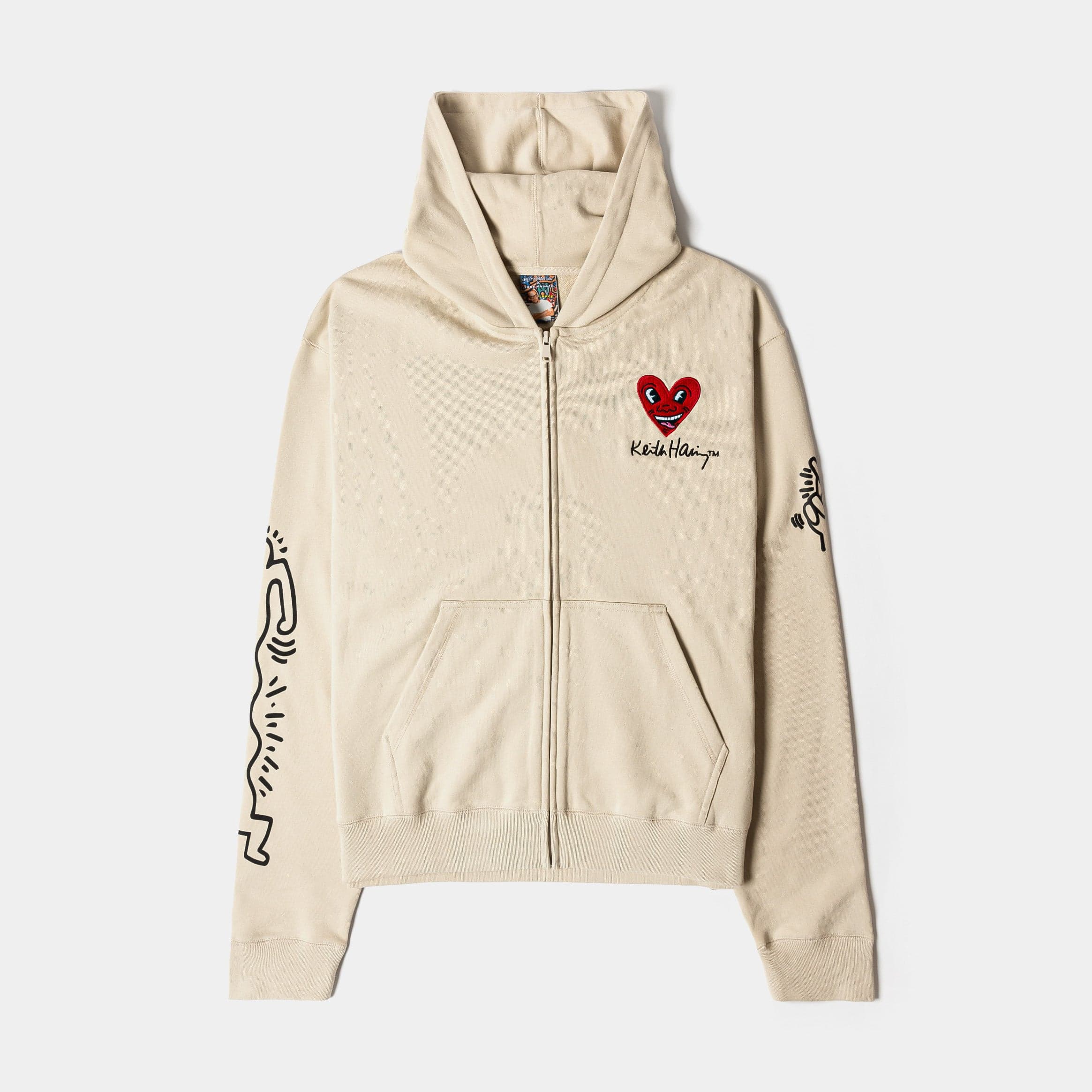 SP x Keith Haring Respect Full Zip Mens Hoodie (Cream/Black)