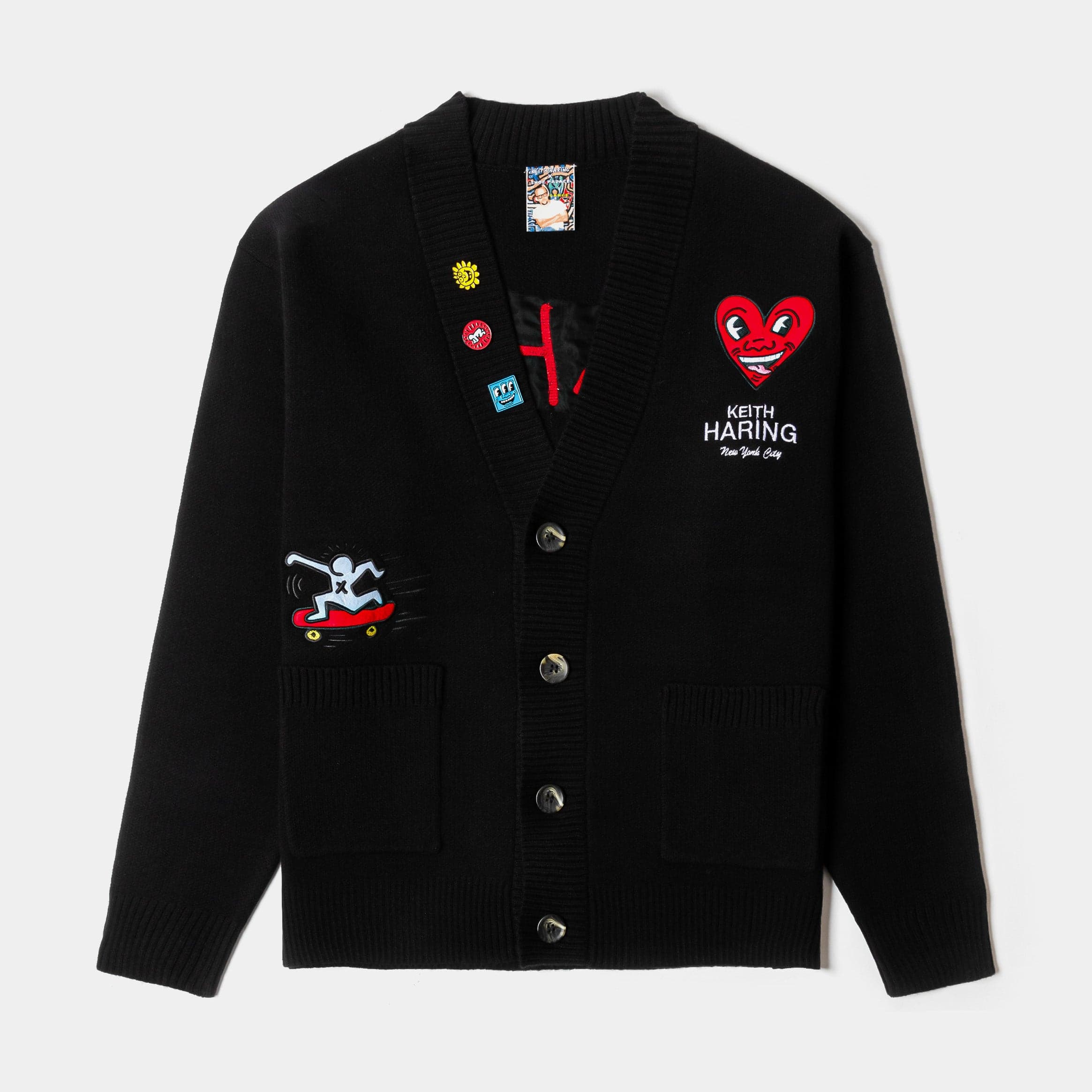 SP x Keith Haring Artwork Mens Cardigan (Black/Red)