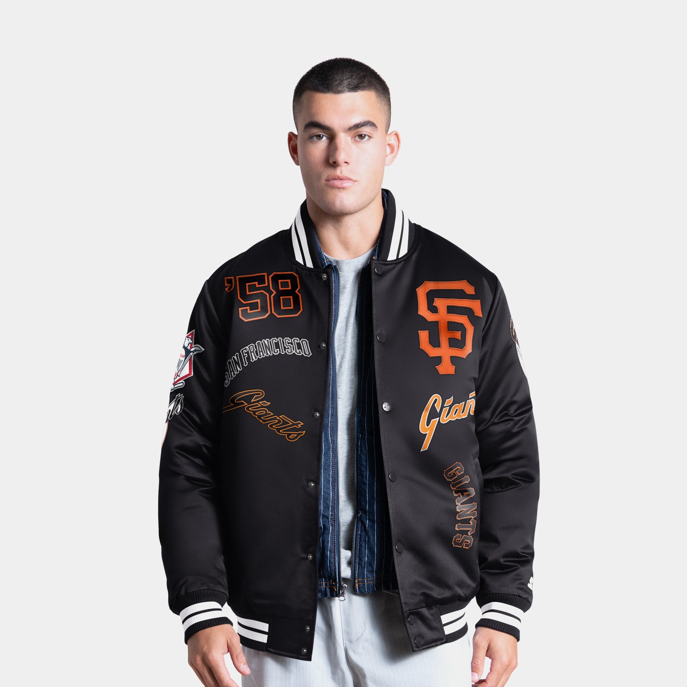 Shoe Palace Exclusive San Francisco Giants Elite Varsity Mens Jacket (Black/Orange)