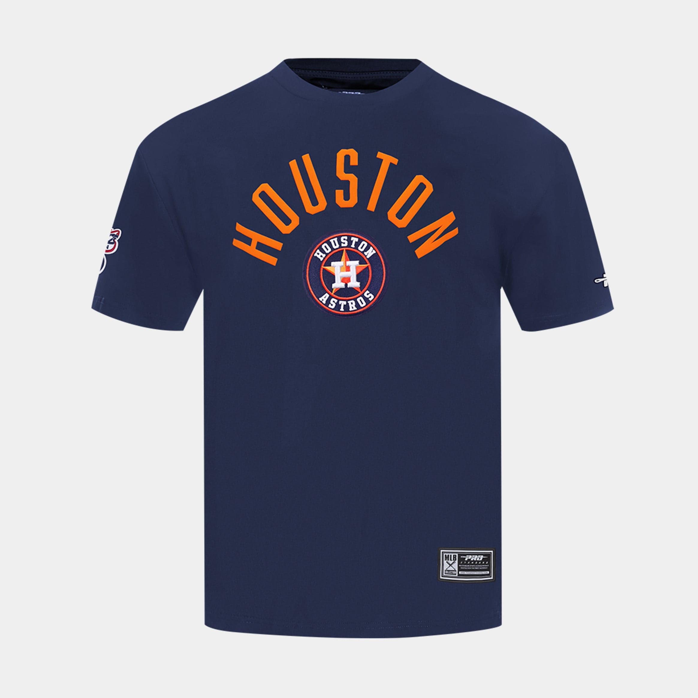 Shoe Palace Exclusive Houston Astros Playback Drop Shoulder Mens Short Sleeve Shirt (Blue/Orange)
