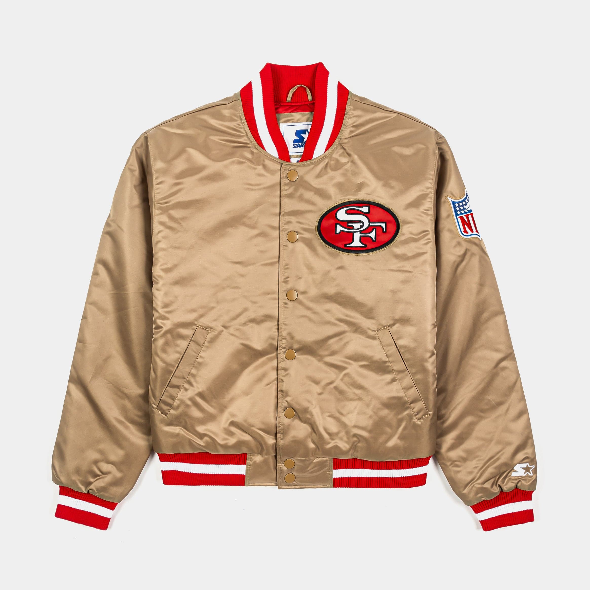 Shoe Palace Exclusive 49ers Satin Varsity Mens Jacket (Gold/Red)