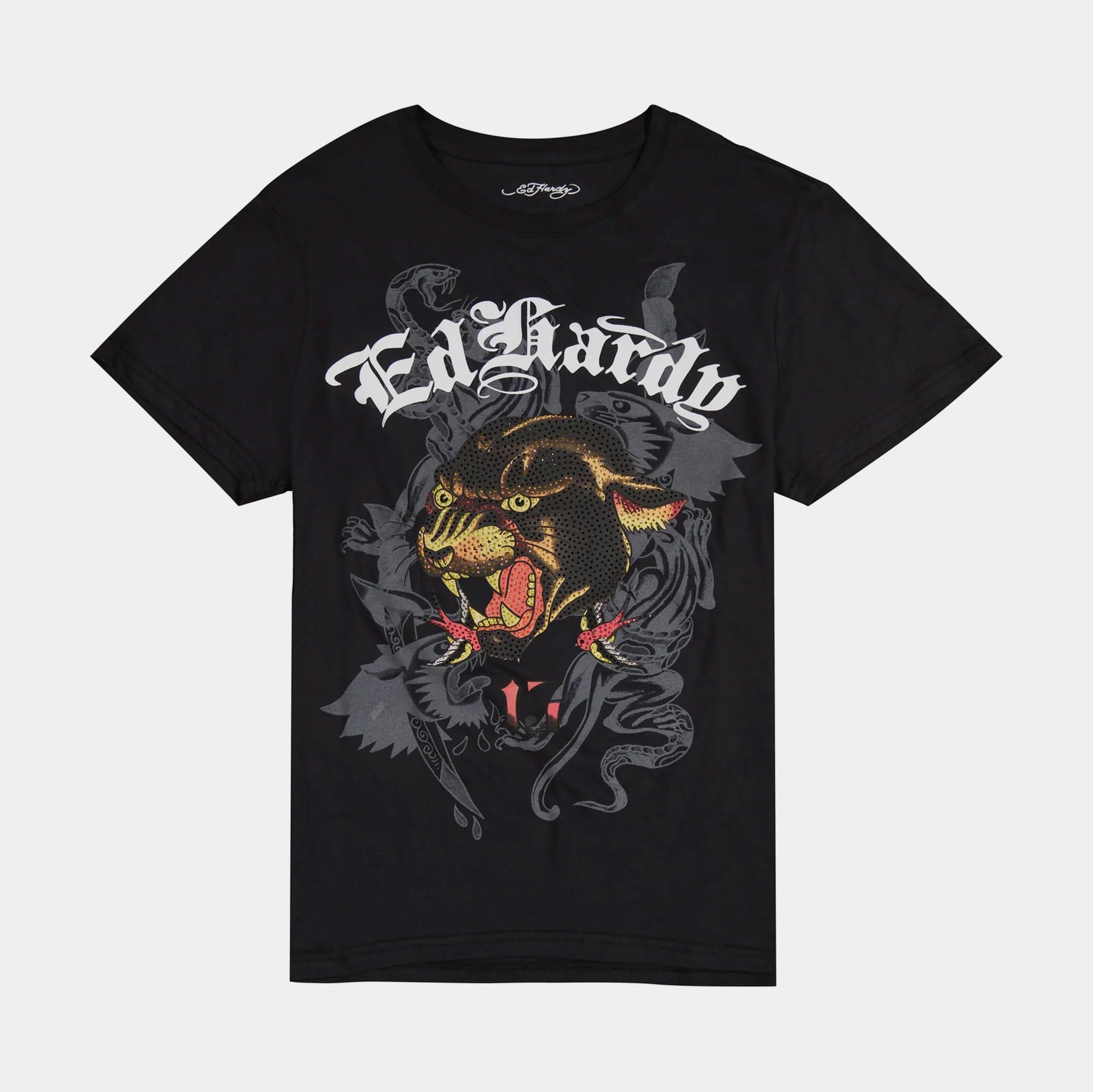 Panther Head Mens Short Sleeve Shirt (Black/White)