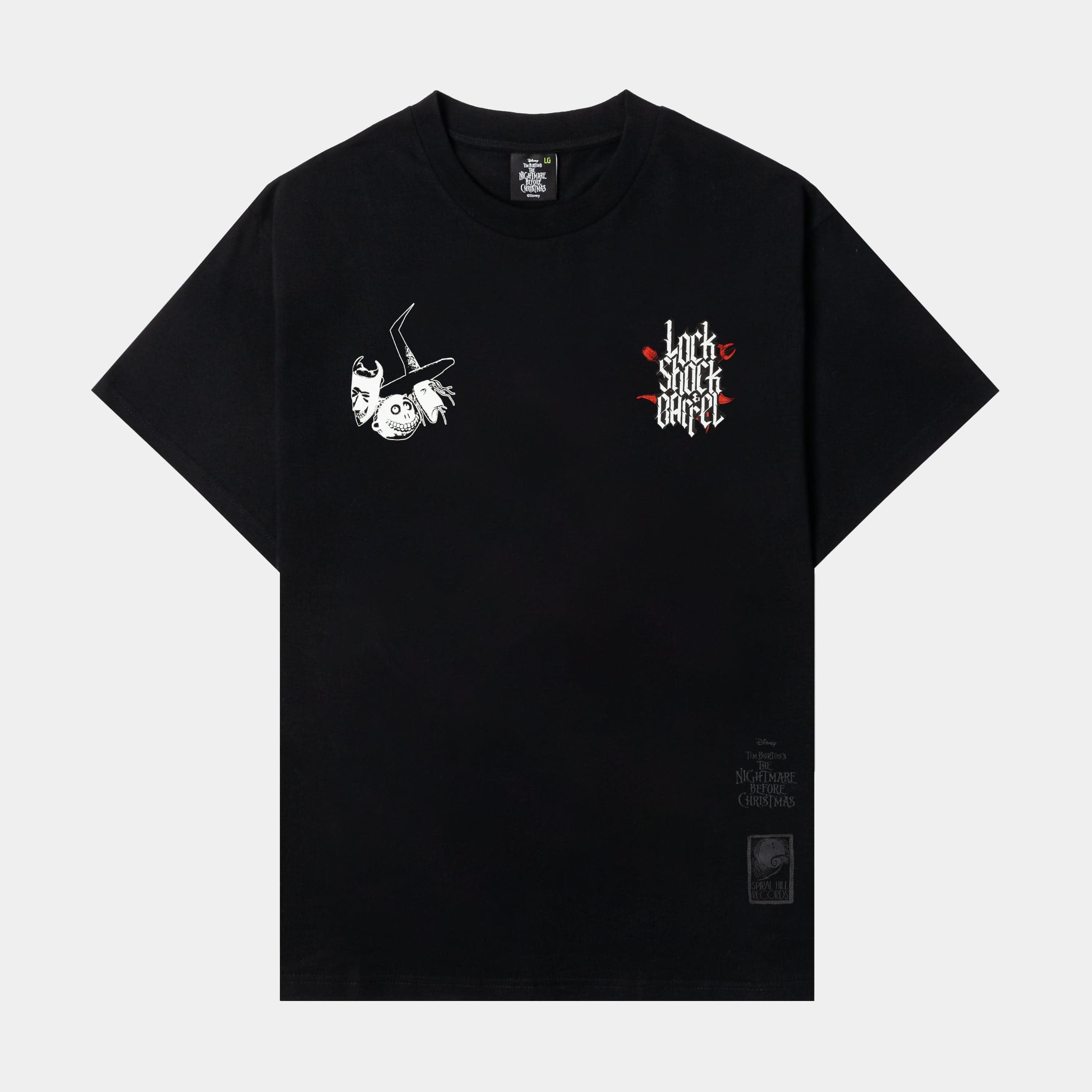 The Nightmare Before Christmas By Shoe Palace Lock Shock Barrel Mens Short Sleeve Shirt (Black/White)