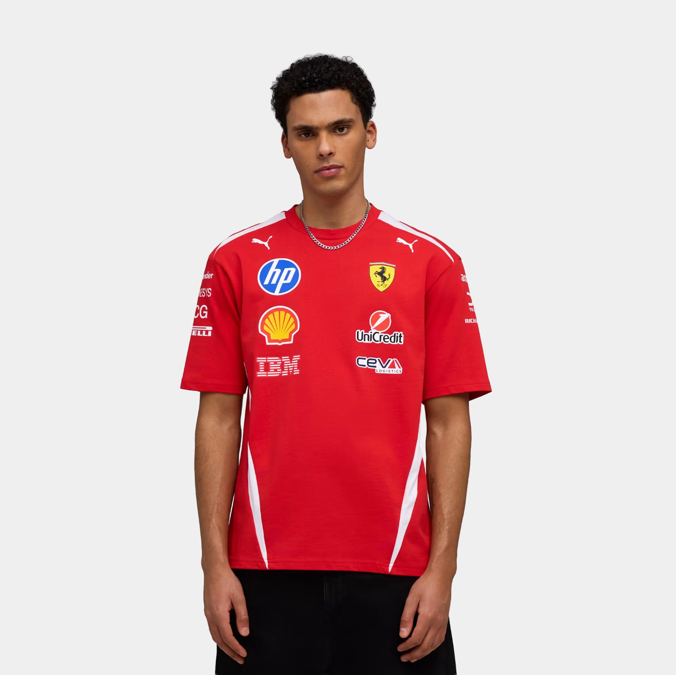 Scuderia Ferrari HP Replica Drivers Mens Short Sleeve Shirt (Puma Red)