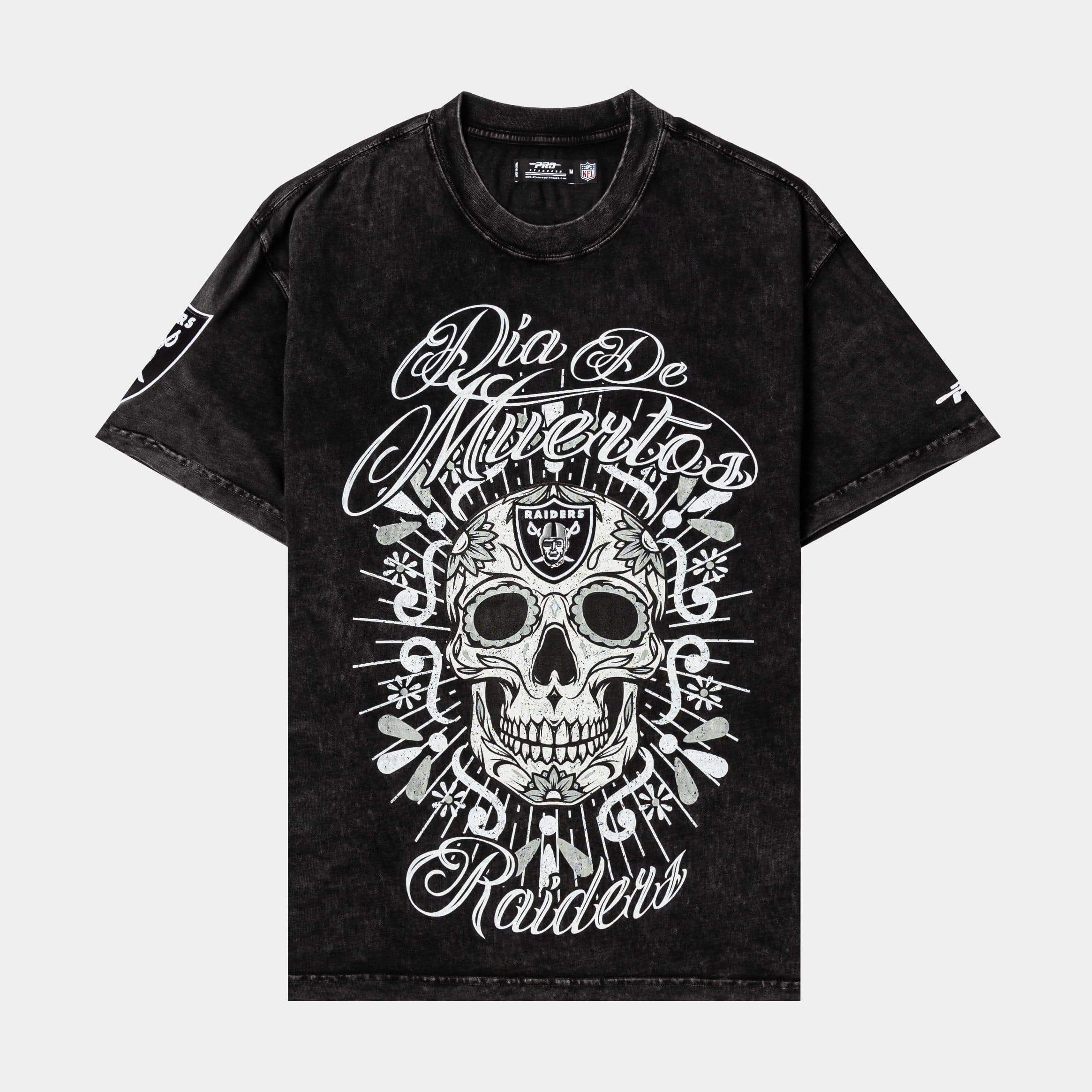 Shoe Palace Exclusive Las Vegas Raiders Día De Muertos Skull Mens Short Sleeve Shirt (Black)