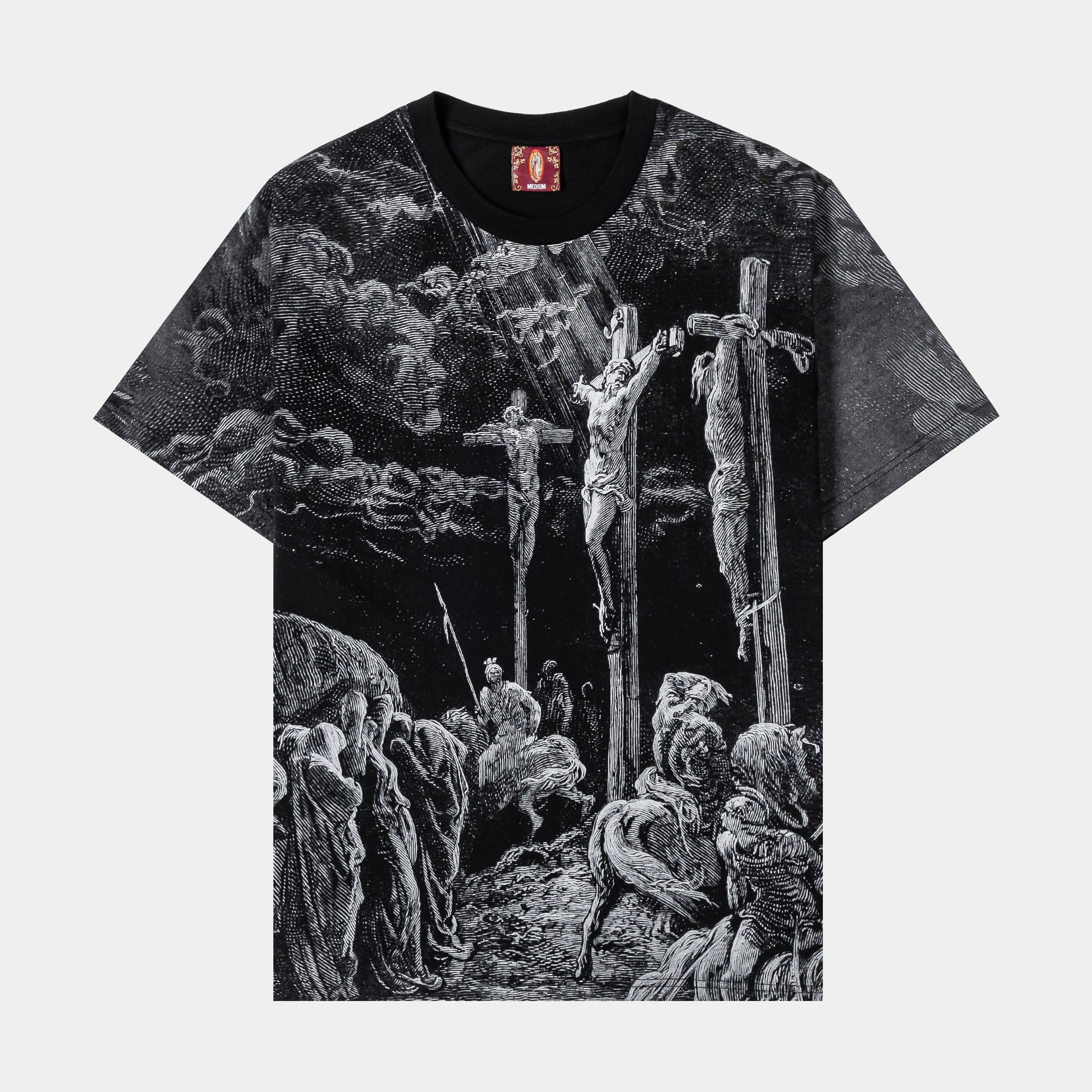 Biblical Washed Mens Short Sleeve Shirt (Black/White)