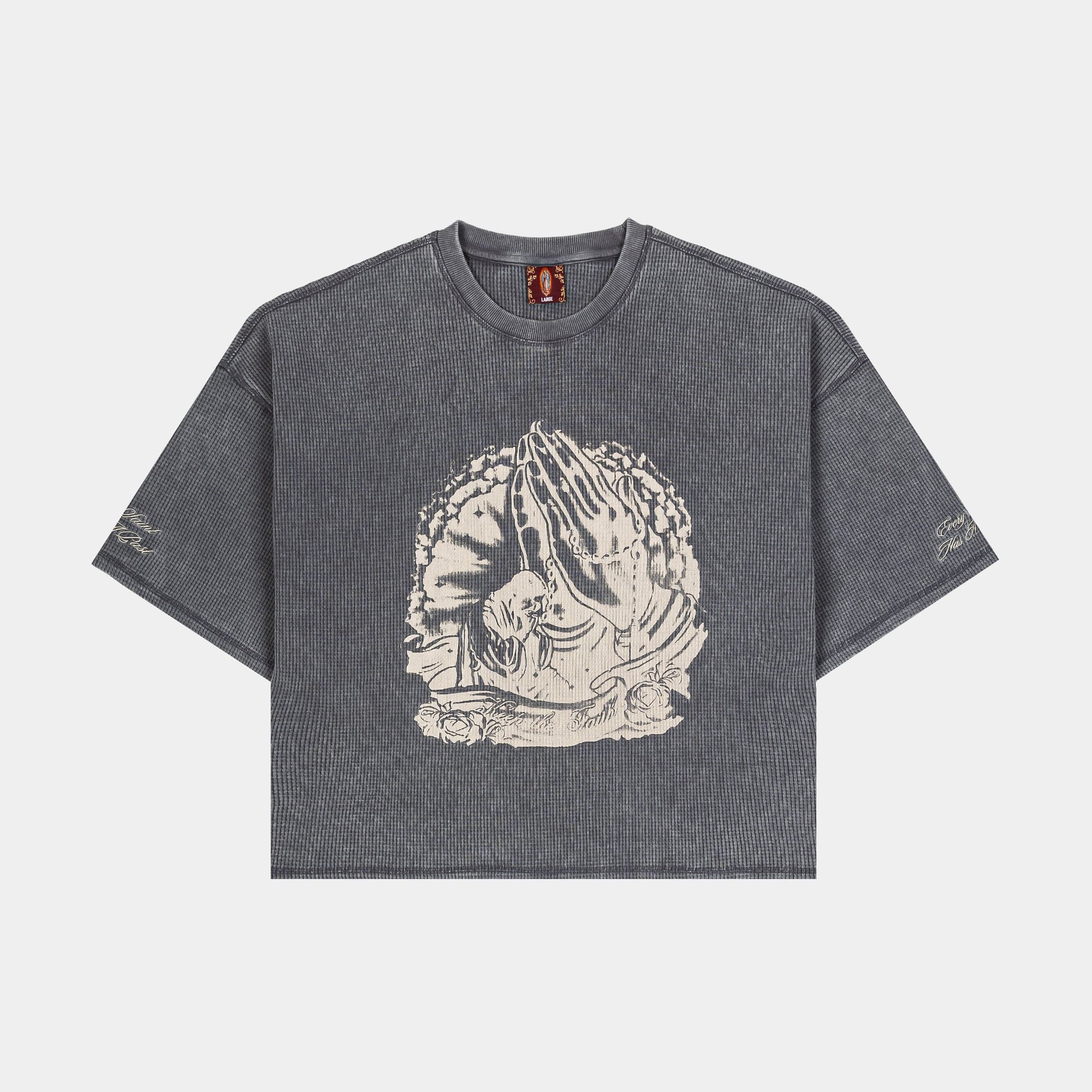 Keep The Faith Thermal Mens Short Sleeve Shirt (Grey/Beige)