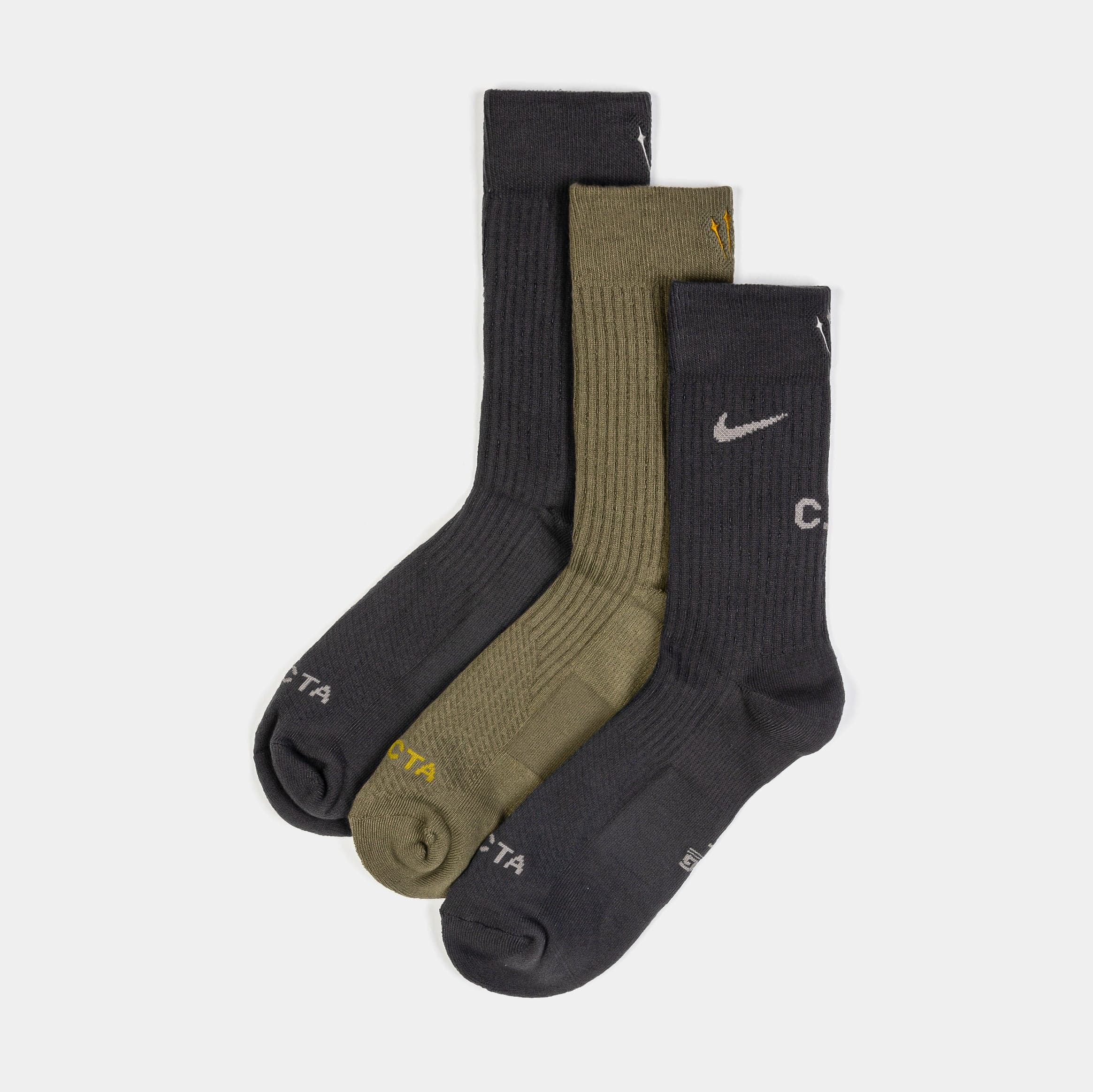 NOCTA 3 Pack Crew Mens Socks (White/Multi)