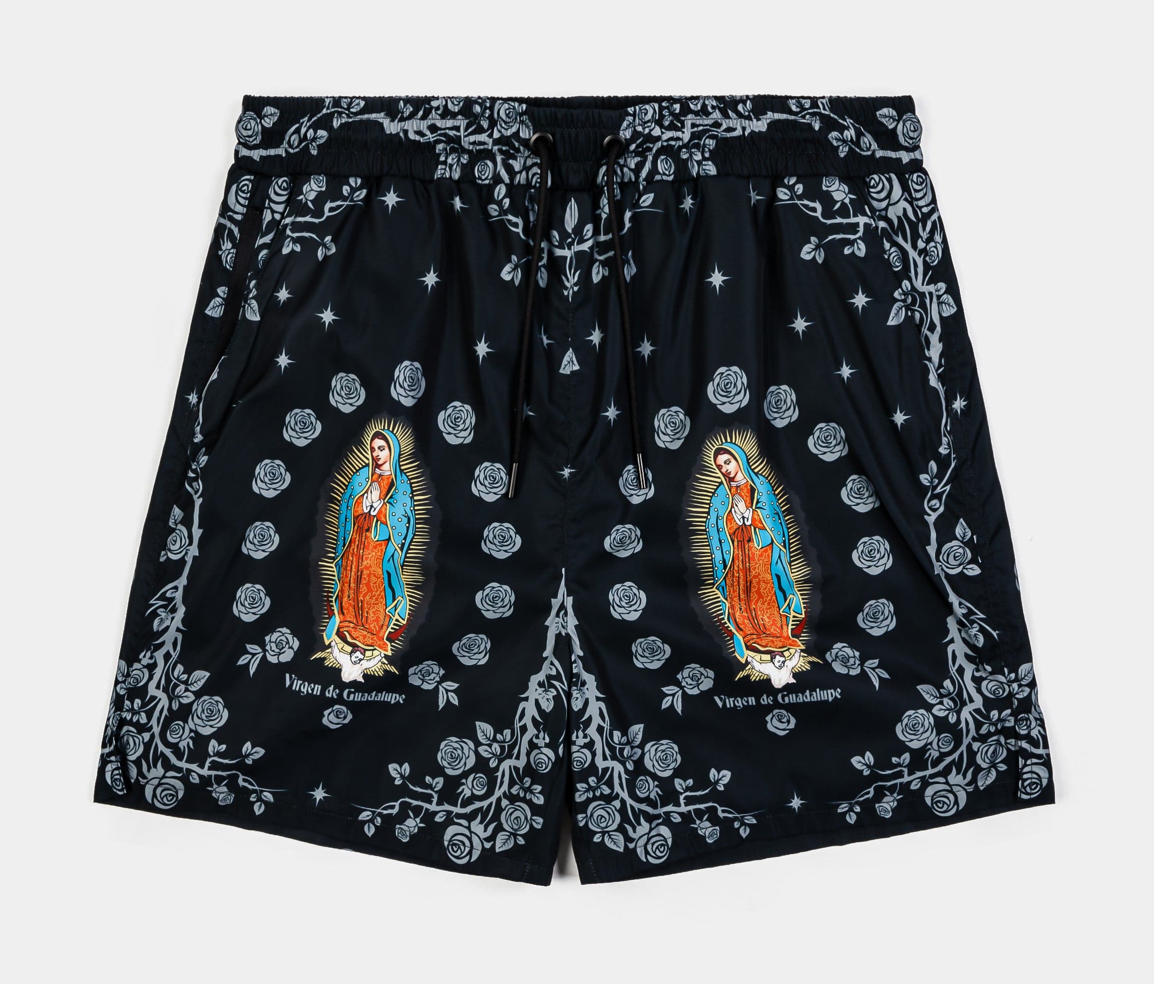 Rose Guadalupe Mesh Mens Shorts (Black/Grey)