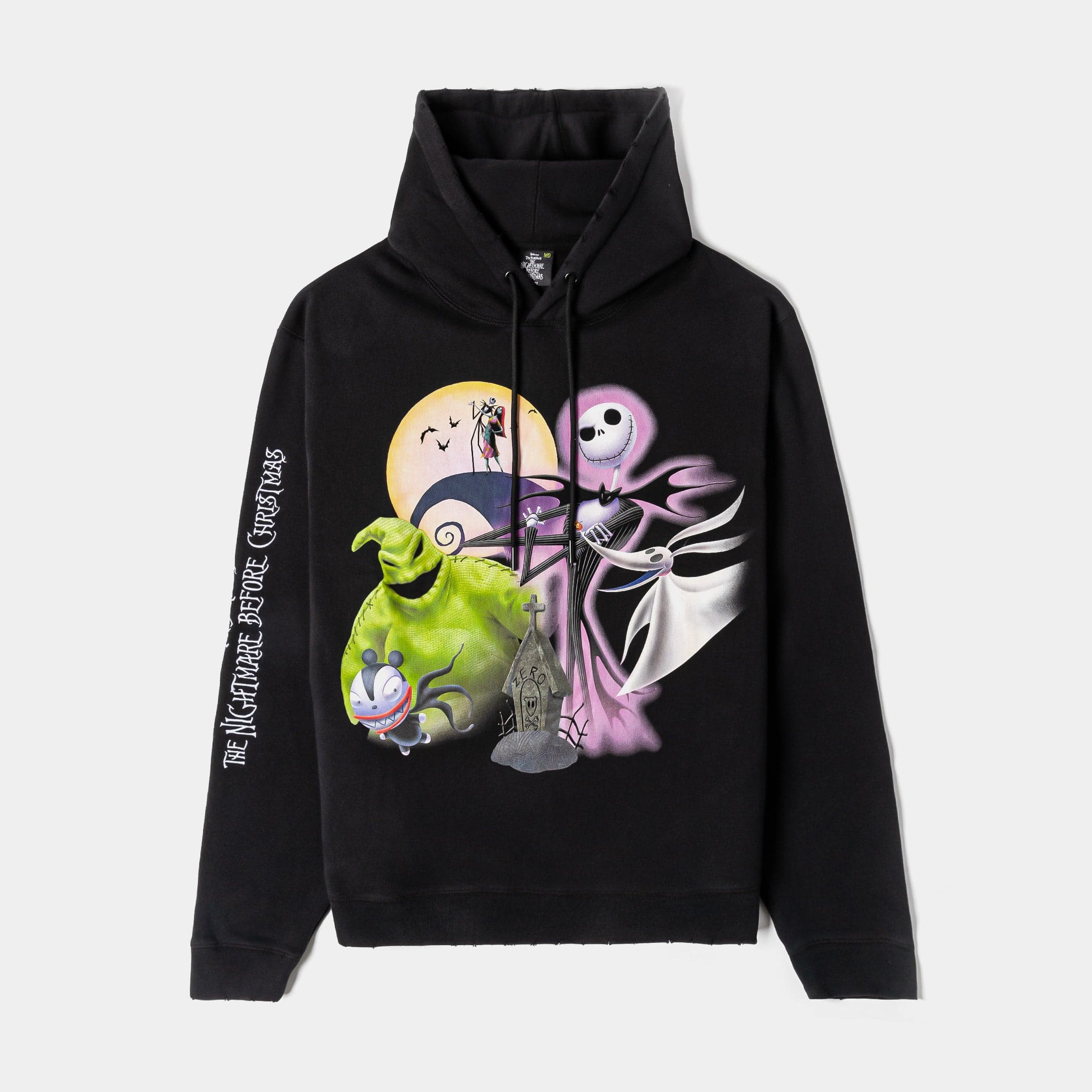 The Nightmare Before Christmas By Shoe Palace Characters Zip Up Mens Hoodie (Black)
