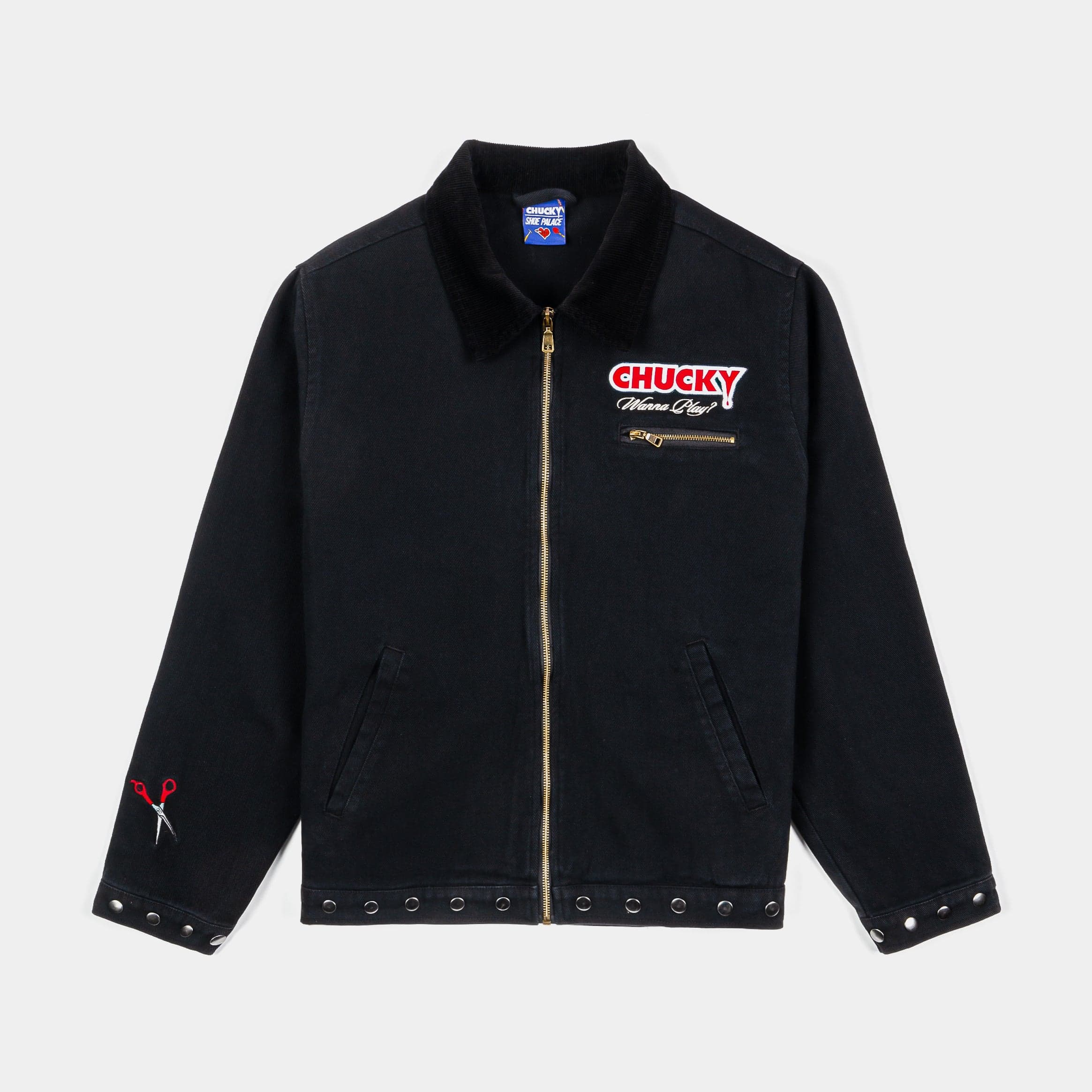 SP x Chucky Wanna Play Washed Work Mens Jacket (Black/Red)