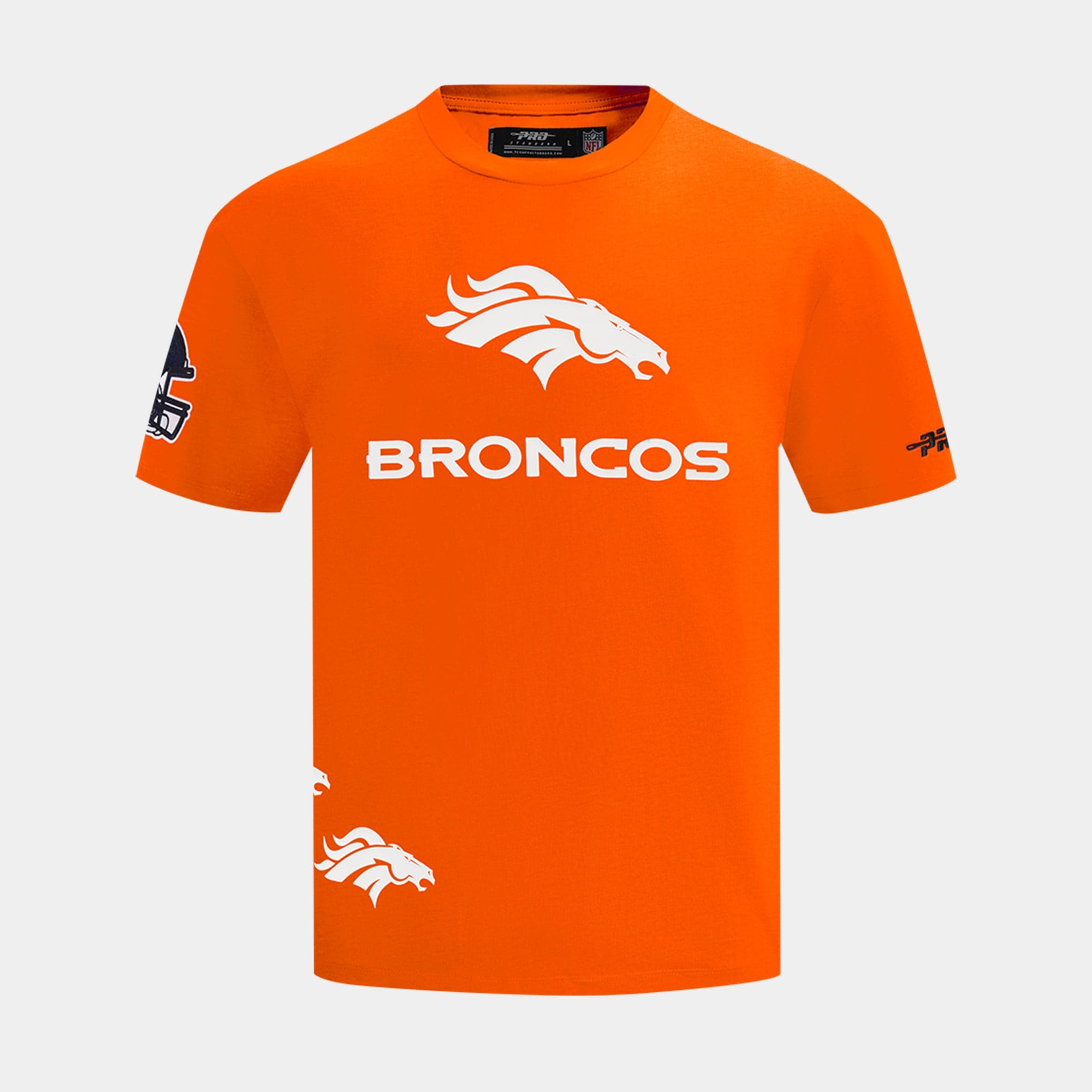 Denvor Broncos All Pro Wordmark Mens Short Sleeve Shirt (Orange/White)