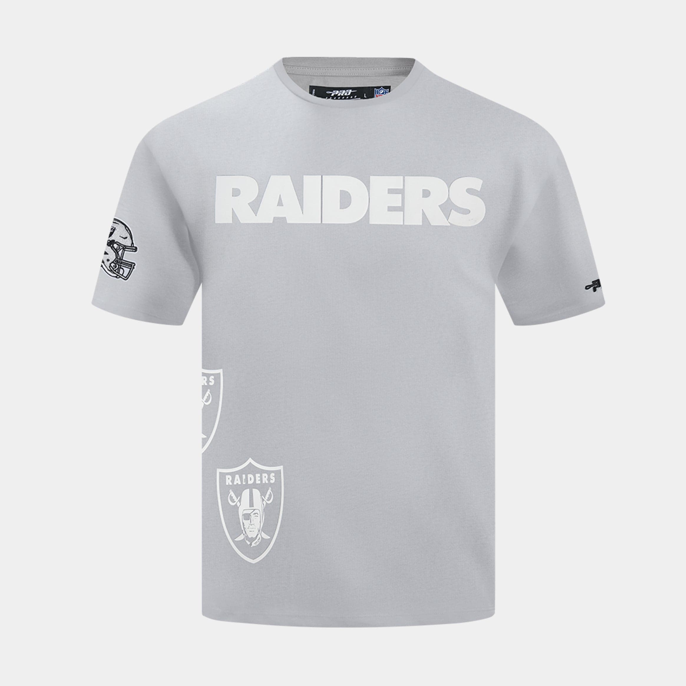 Las Vegas Raiders All Pro Woodmark Mens Short Sleeve Shirt (Grey/White)