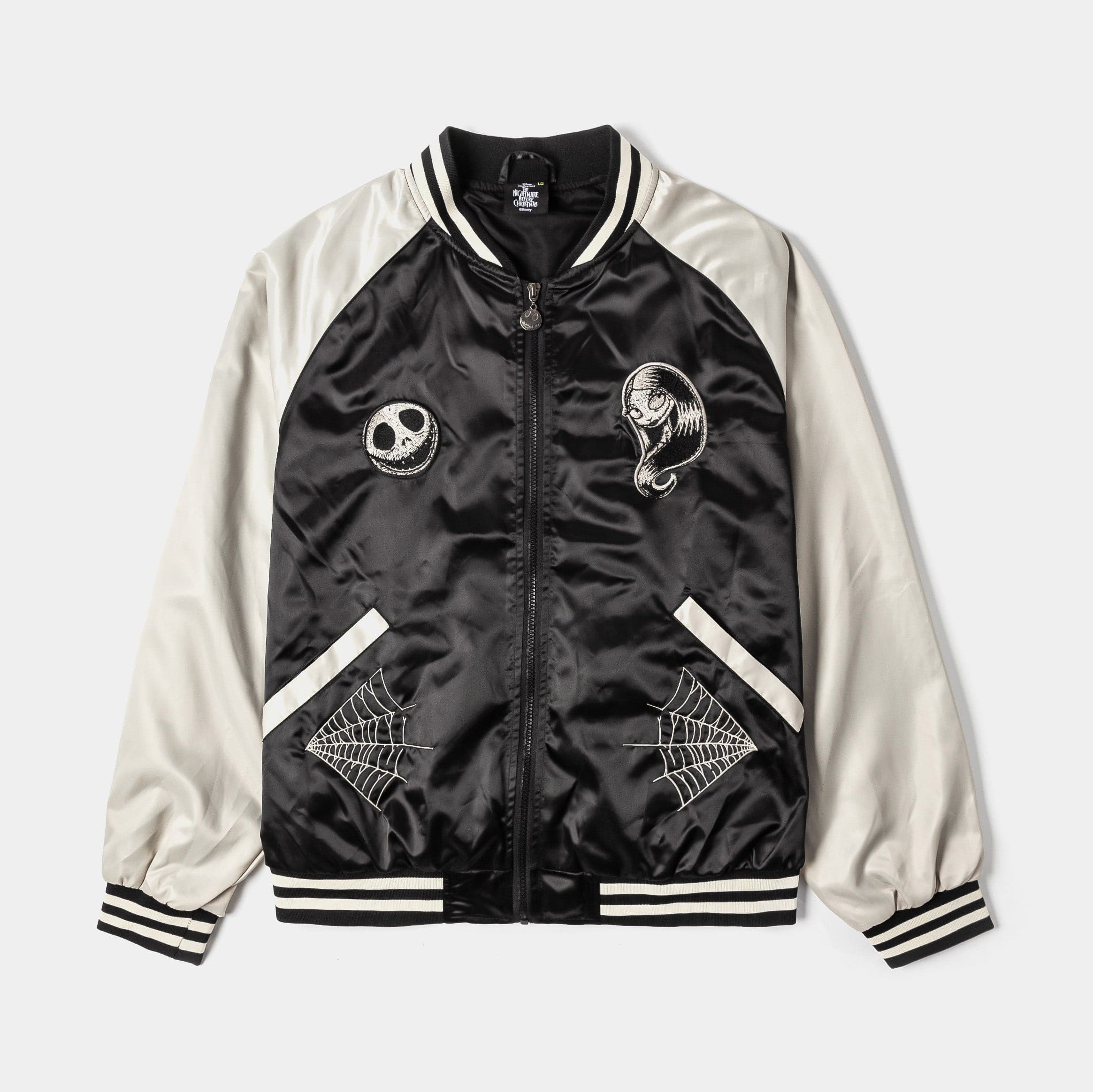 The Nightmare Before Christmas By Shoe Palace Love You To Death Satin Mens Jacket (Black/Cream)
