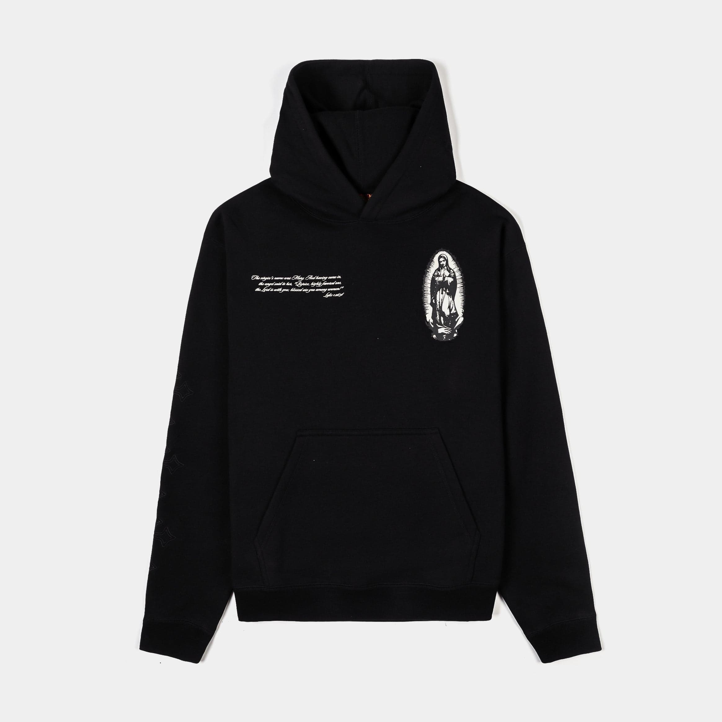 Gold Rose Guadalupe Pullover Mens Hoodie (Black/Gold)