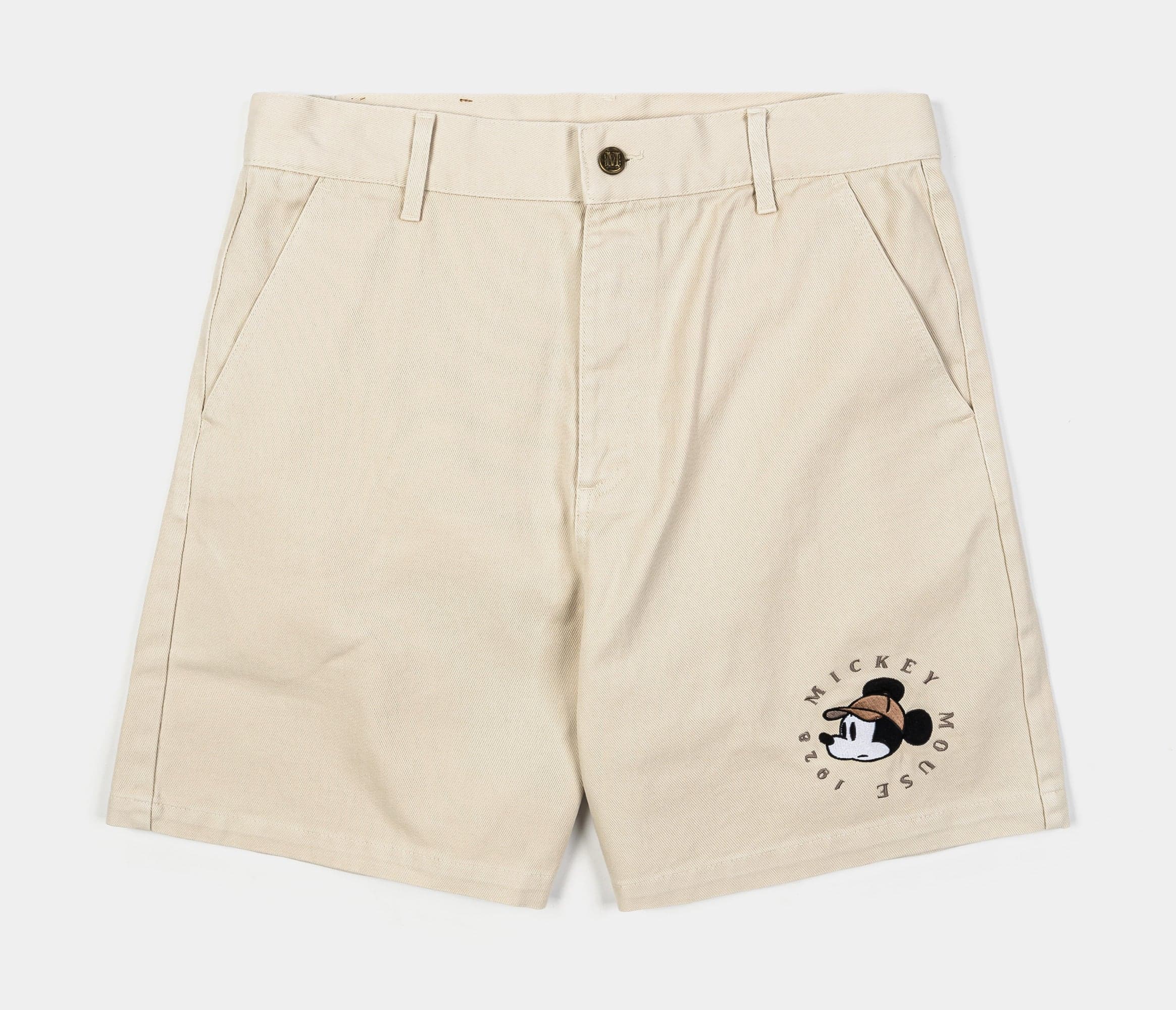 Disney Mickey Mouse Real Life By Shoe Palace Explorer Woven Mens Shorts (Beige/Black)