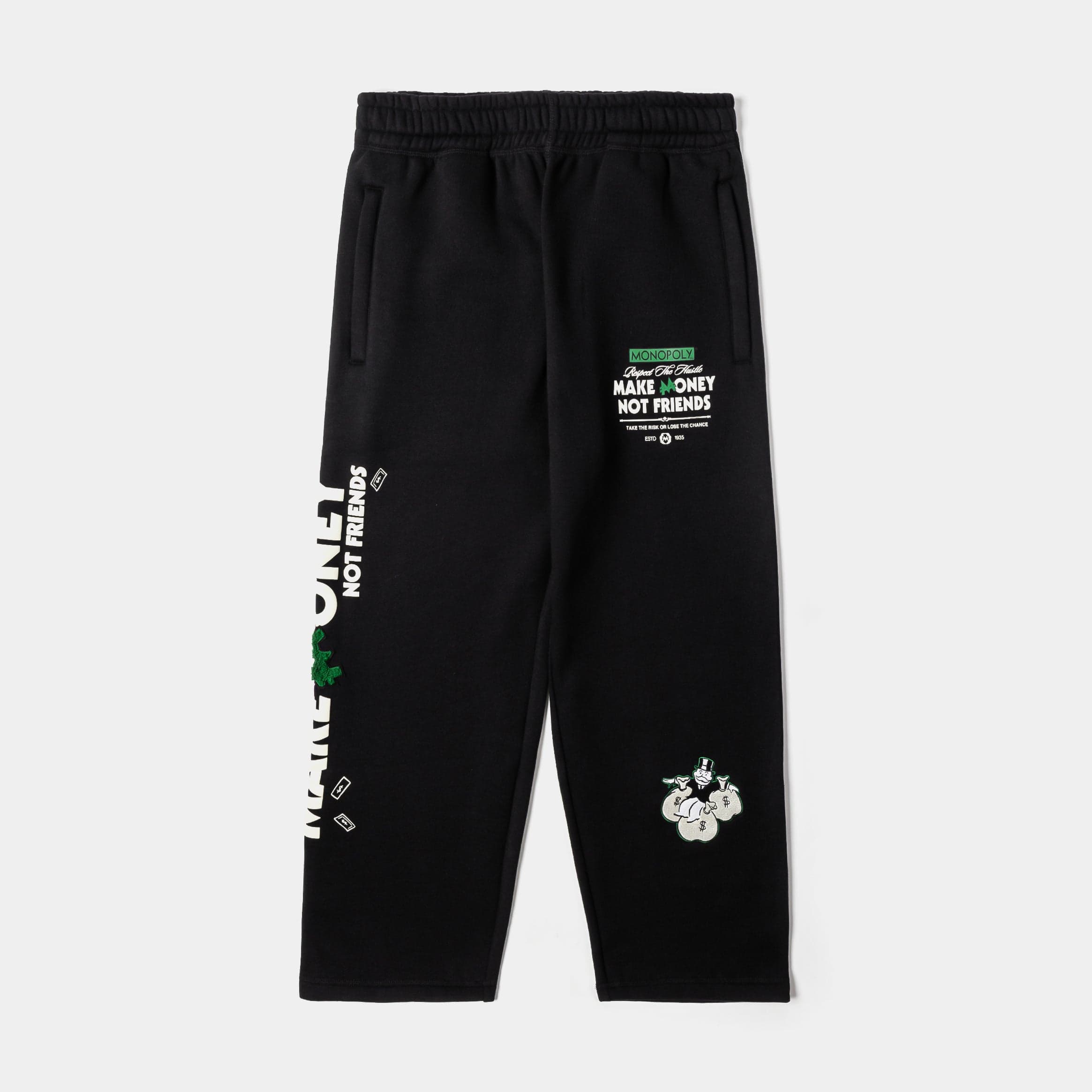 SP x Monopoly Make Money Not Friends Mens Sweatpants (Black/Cream)
