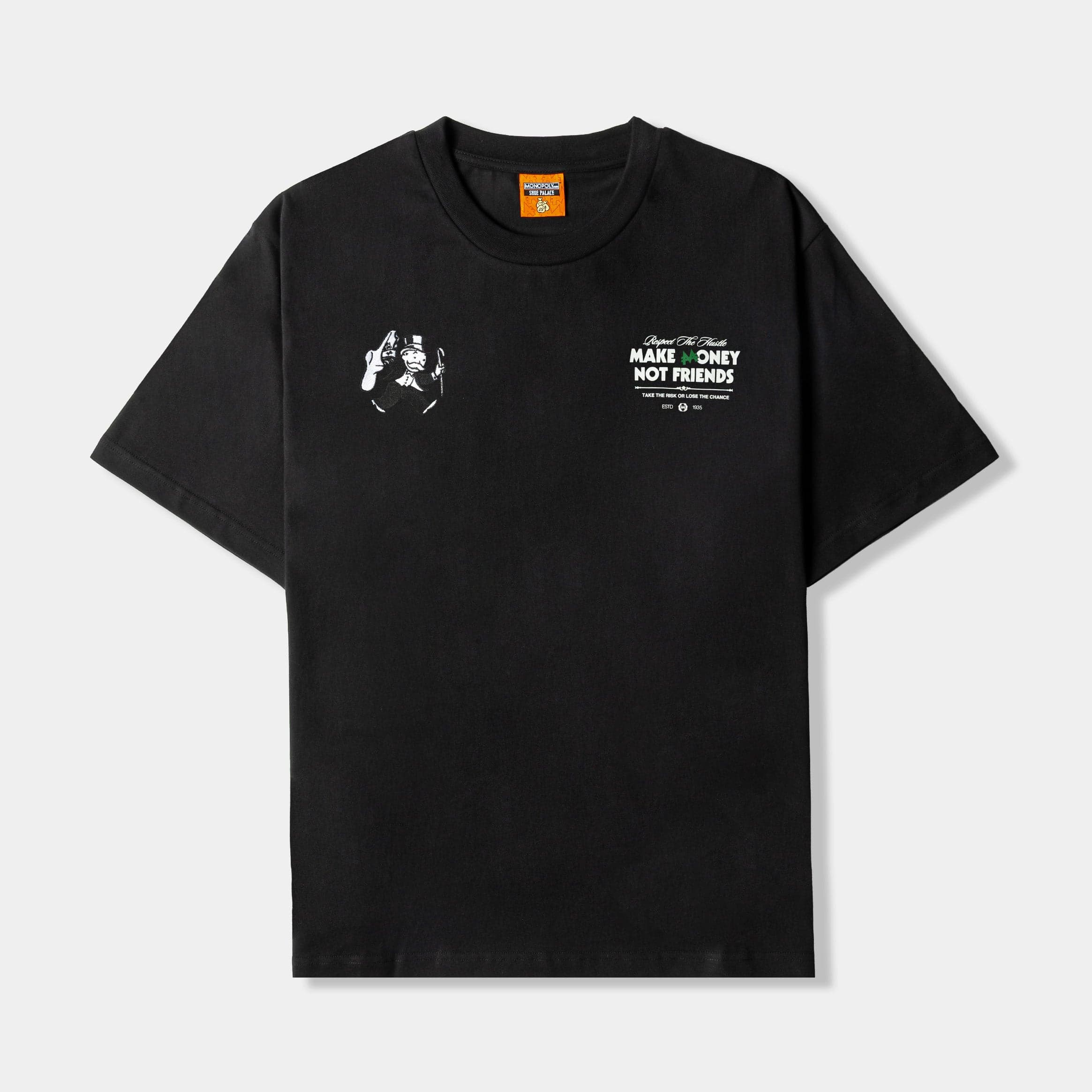 SP x Monopoly Respect The Hustle Mens Short Sleeve Shirt (Black/Beige)
