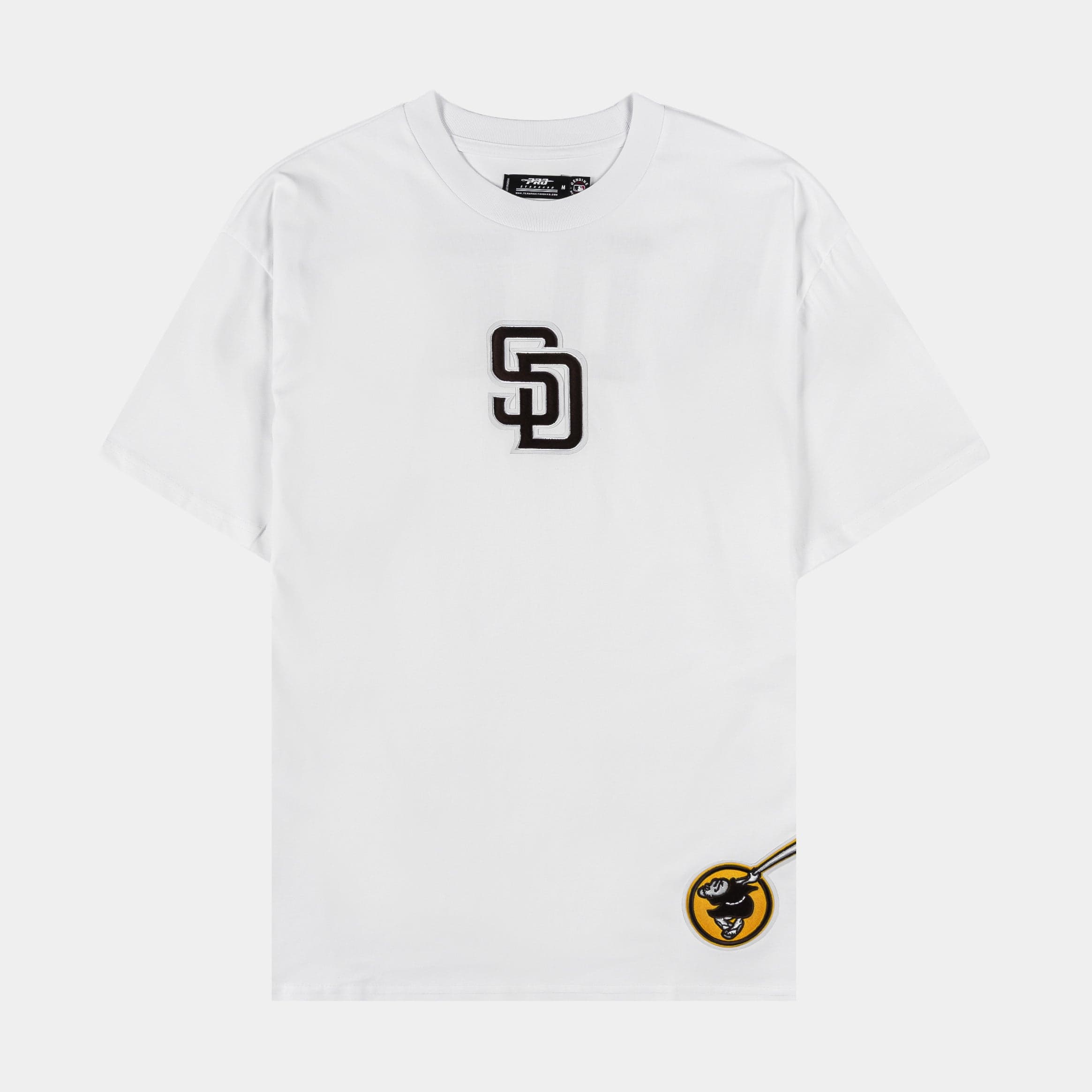 San Diego Padres Wingspan Drop Shoulder Mens Short Sleeve Shirt (White/Black)