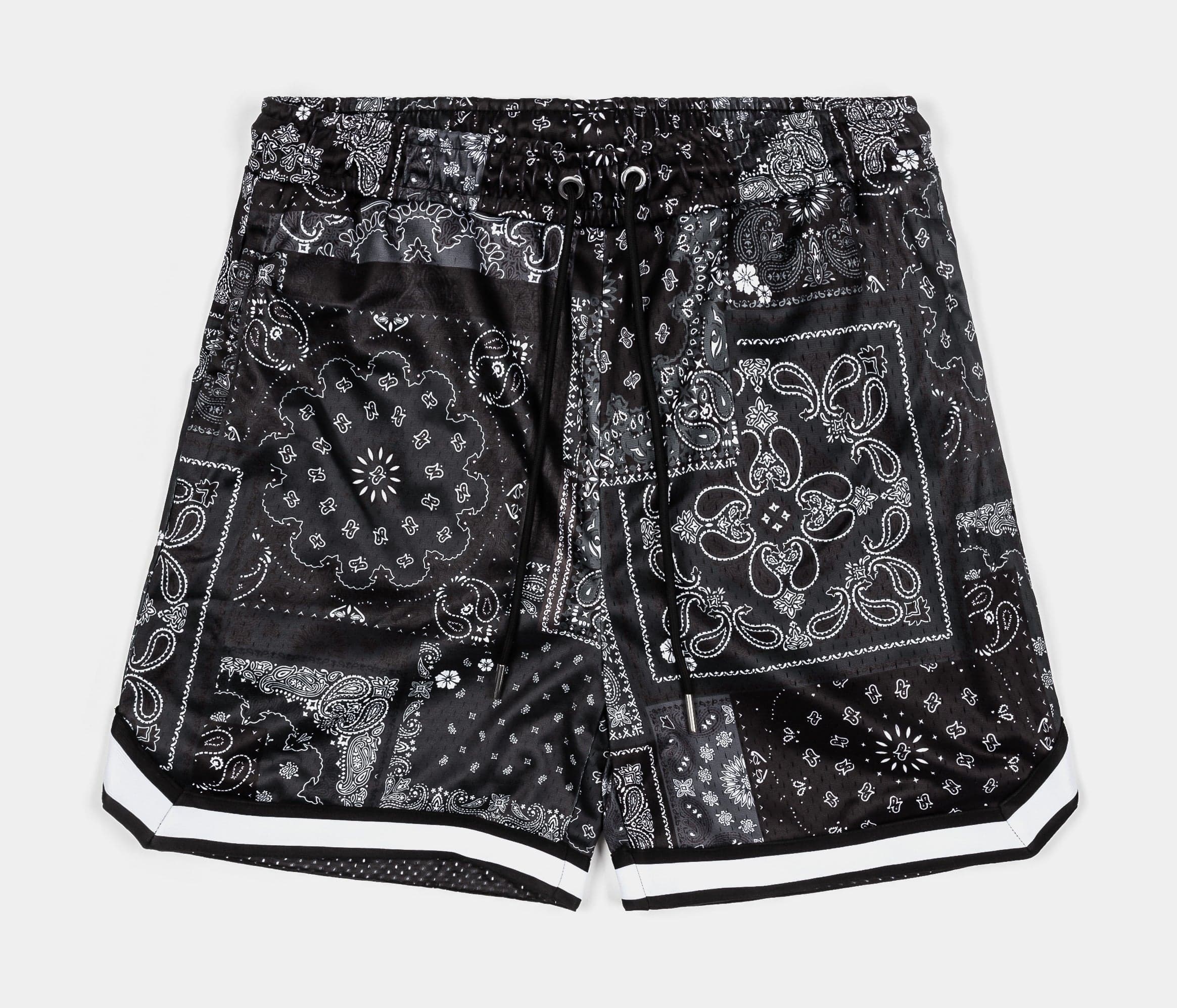 Basketball Stripe Mesh Mens Shorts (Grey/Black)