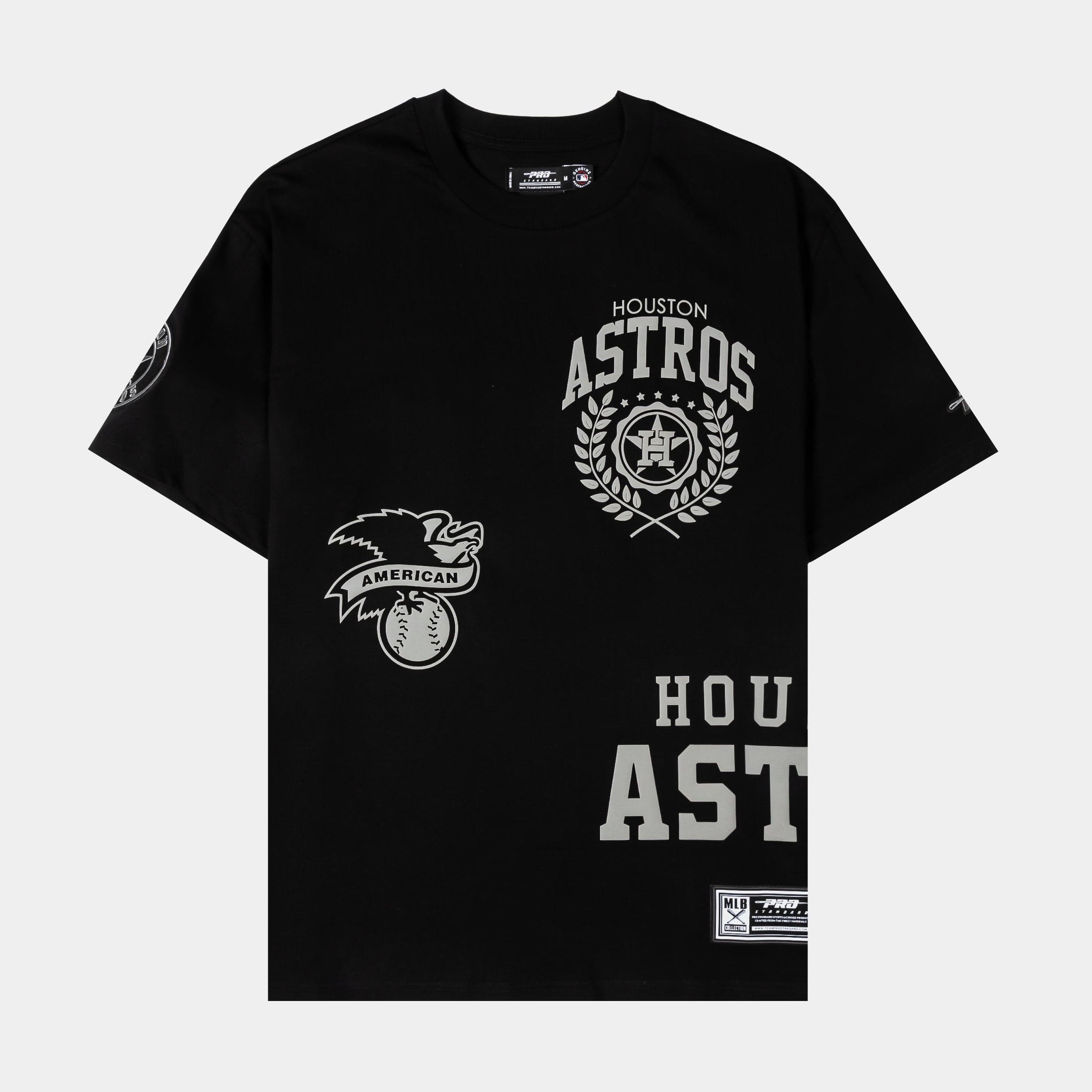 Houston Astros Street Team Drop Shoulder Mens Short Sleeve Shirt (Black/Gray)