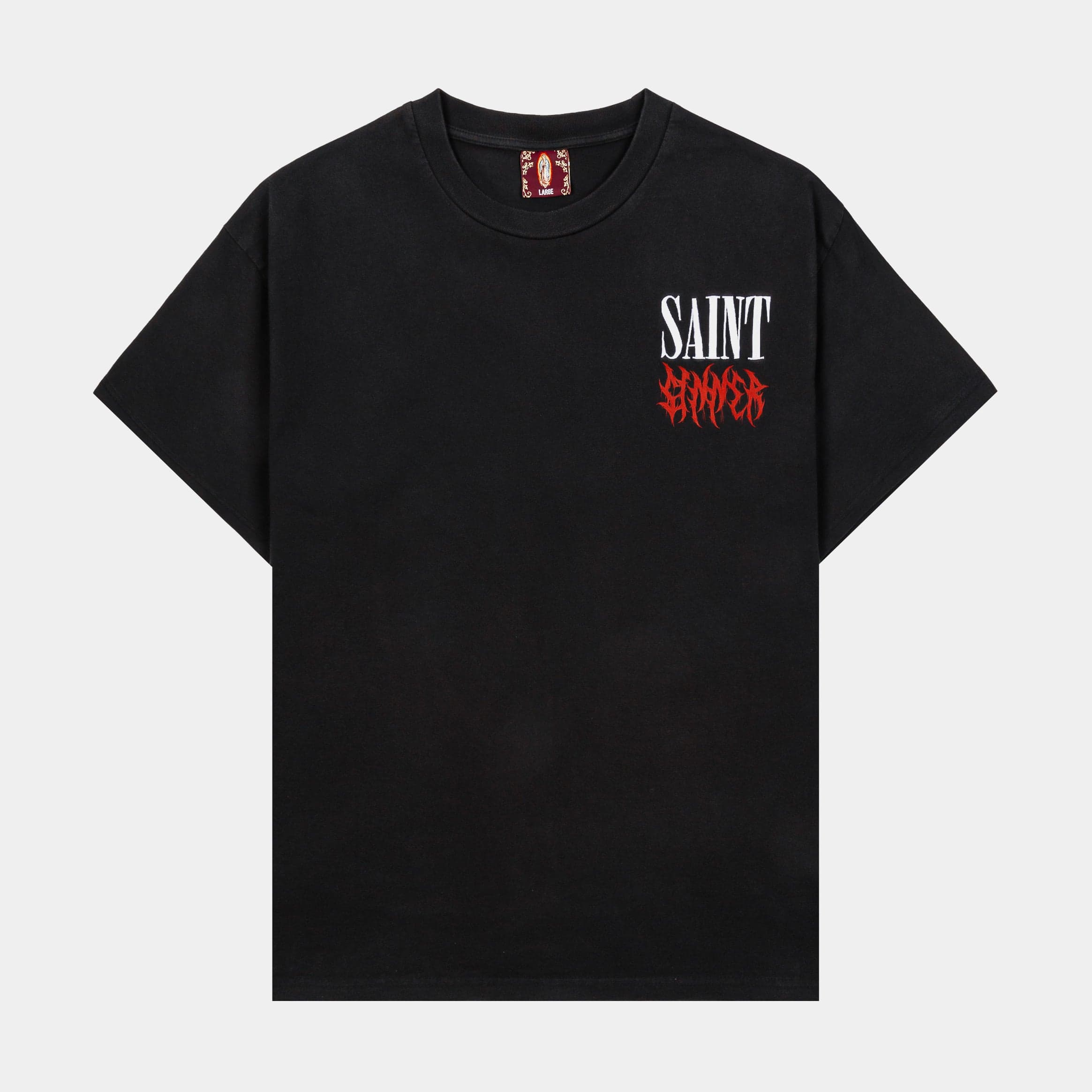Saint Sinner Mens Short Sleeve Shirt (Grey/Black)