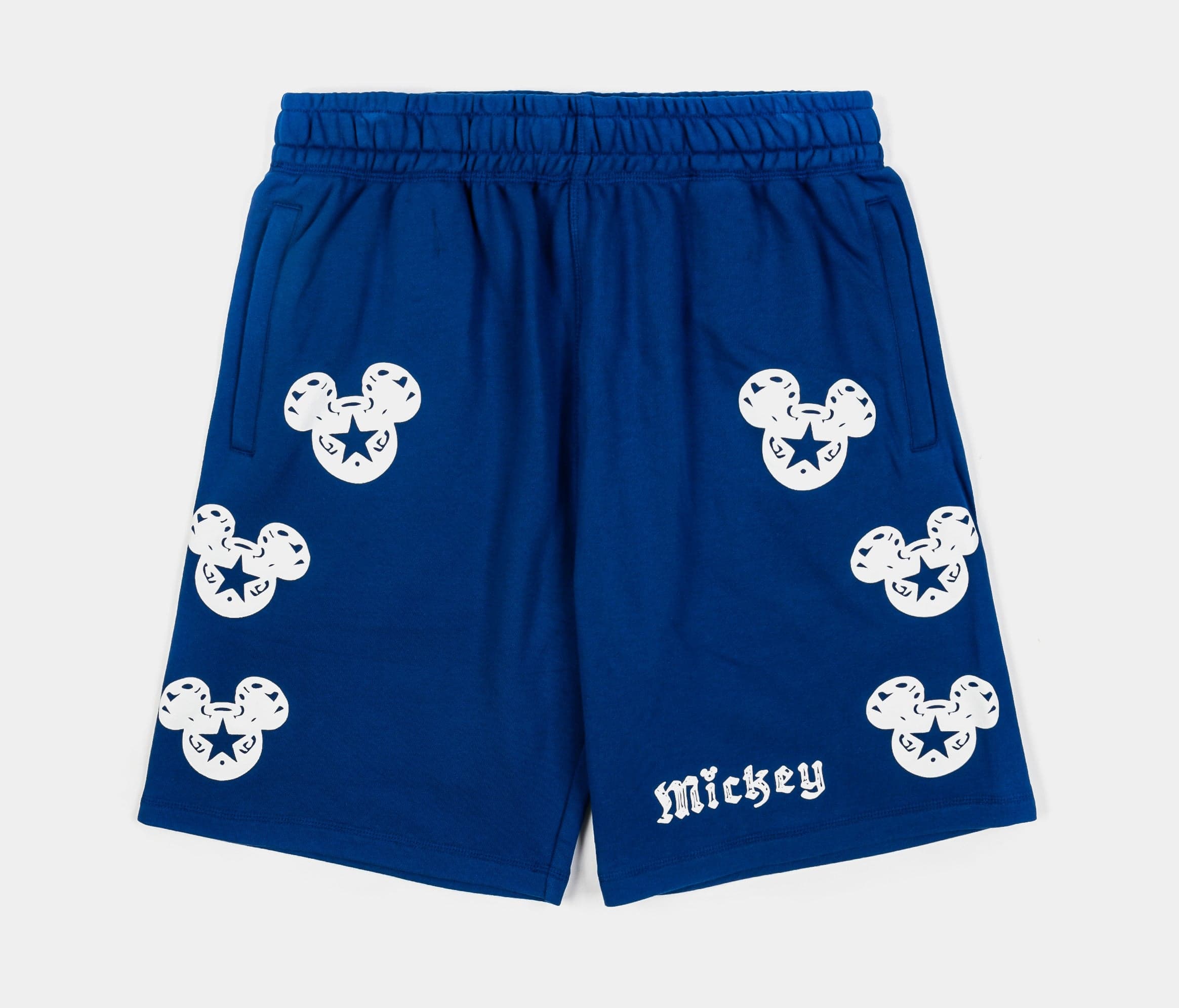 Disney Mickey Mouse Real Life By Shoe Palace Star Long Fleece Mens Shorts (Blue/White)