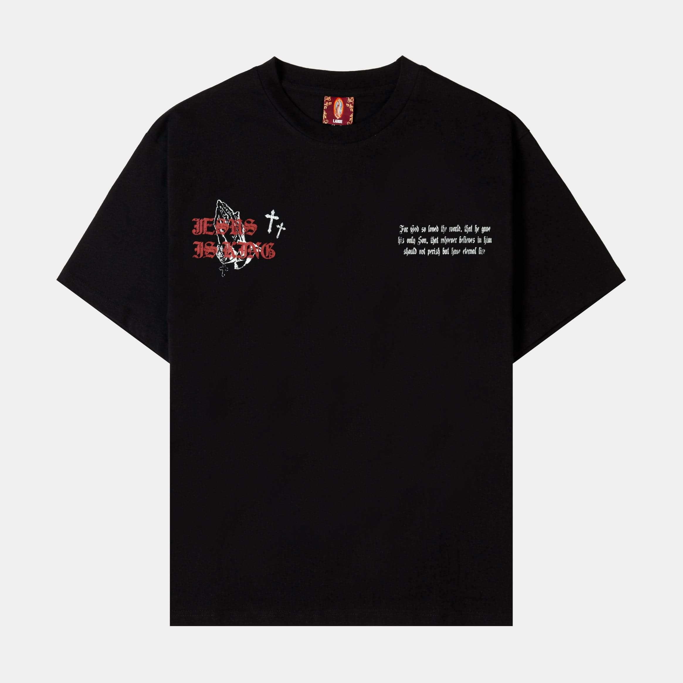 Jesus Is King Mens Short Sleeve Shirt (Black/Red)