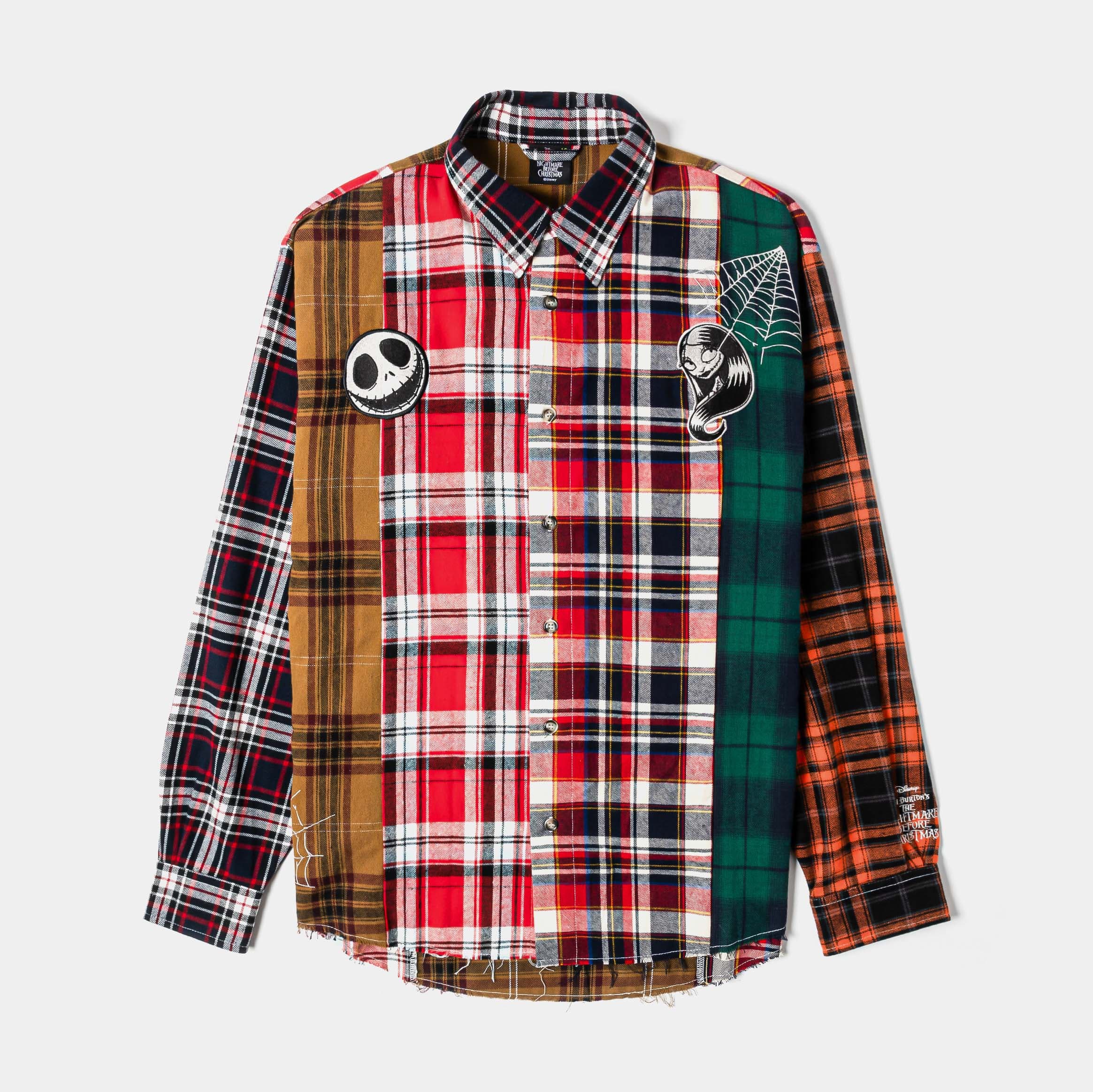 The Nightmare Before Christmas By Shoe Palace To Death Plaid Flannel Mens Long Sleeve Shirt (Brown/Multi)