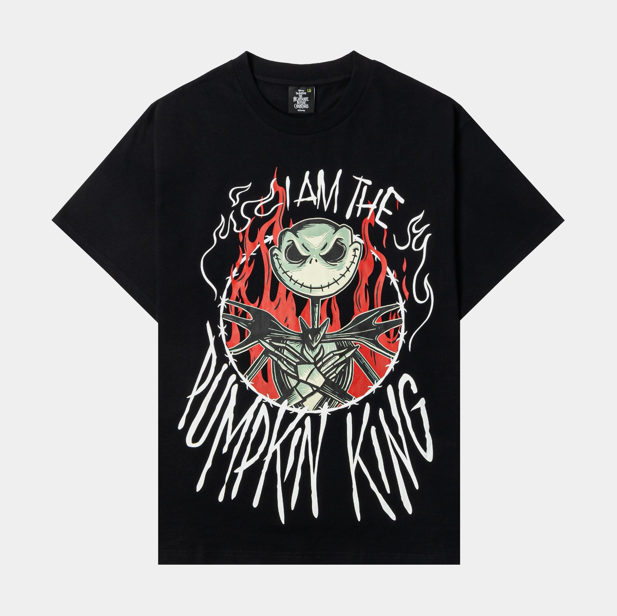 The Nightmare Before Christmas By Shoe Palace Pumpkin King Mens Short Sleeve Shirt (Black/Red)