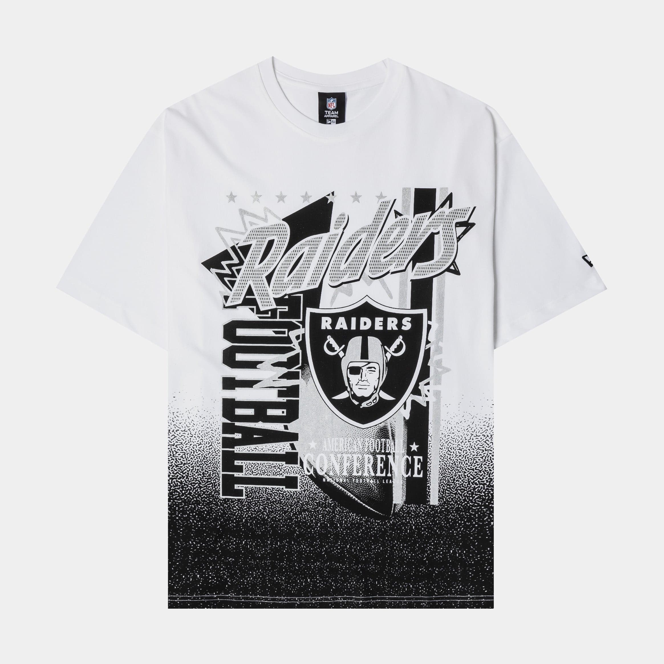 NFL Las Vegas Raiders Gradient Mens Short Sleeve Shirt (White/Black)