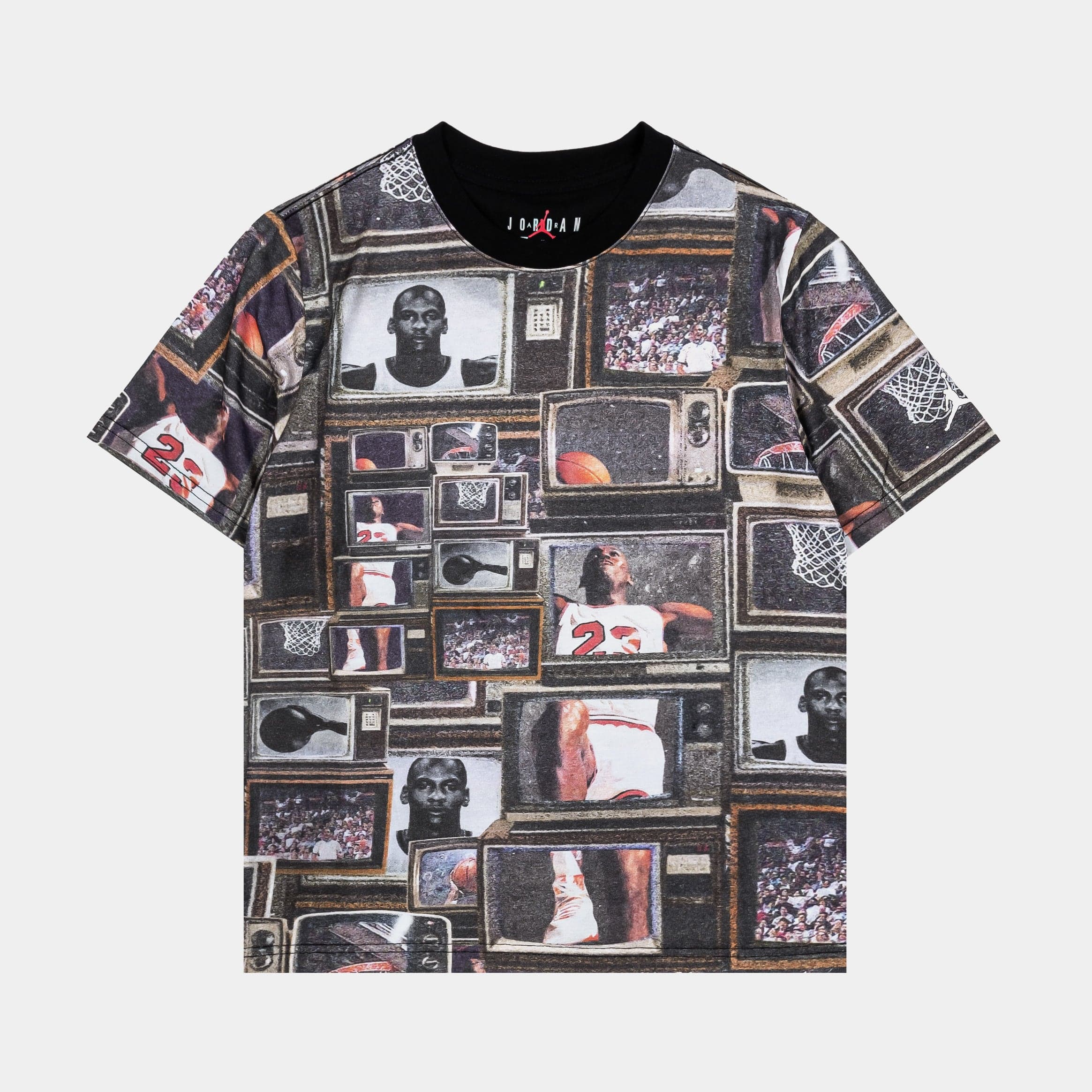 Flight Essentials All Over Print Preschool Short Sleeve Shirt (Black/Brown)