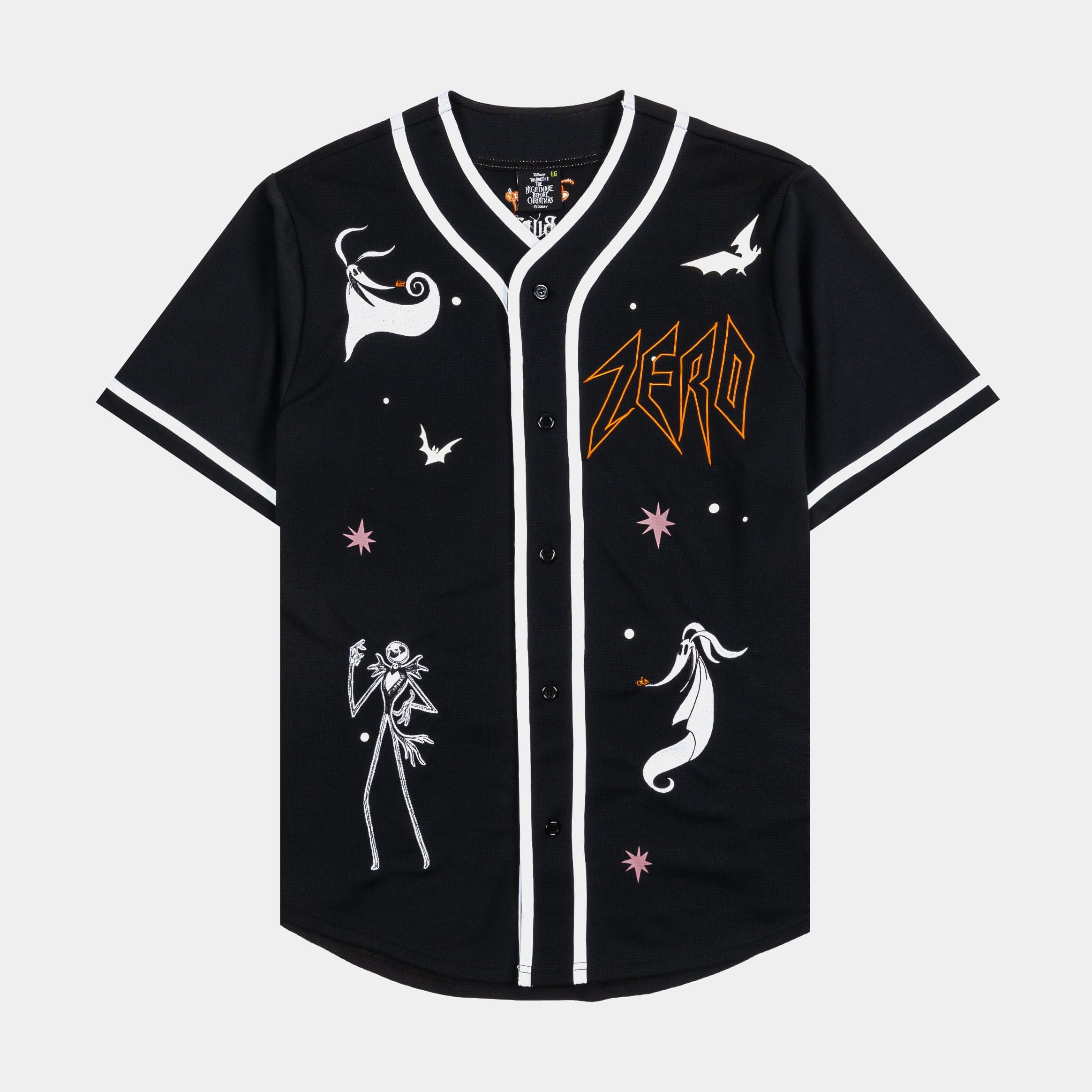The Nightmare Before Christmas By Shoe Palace Zero Baseball Mens Jersey (Black/White)