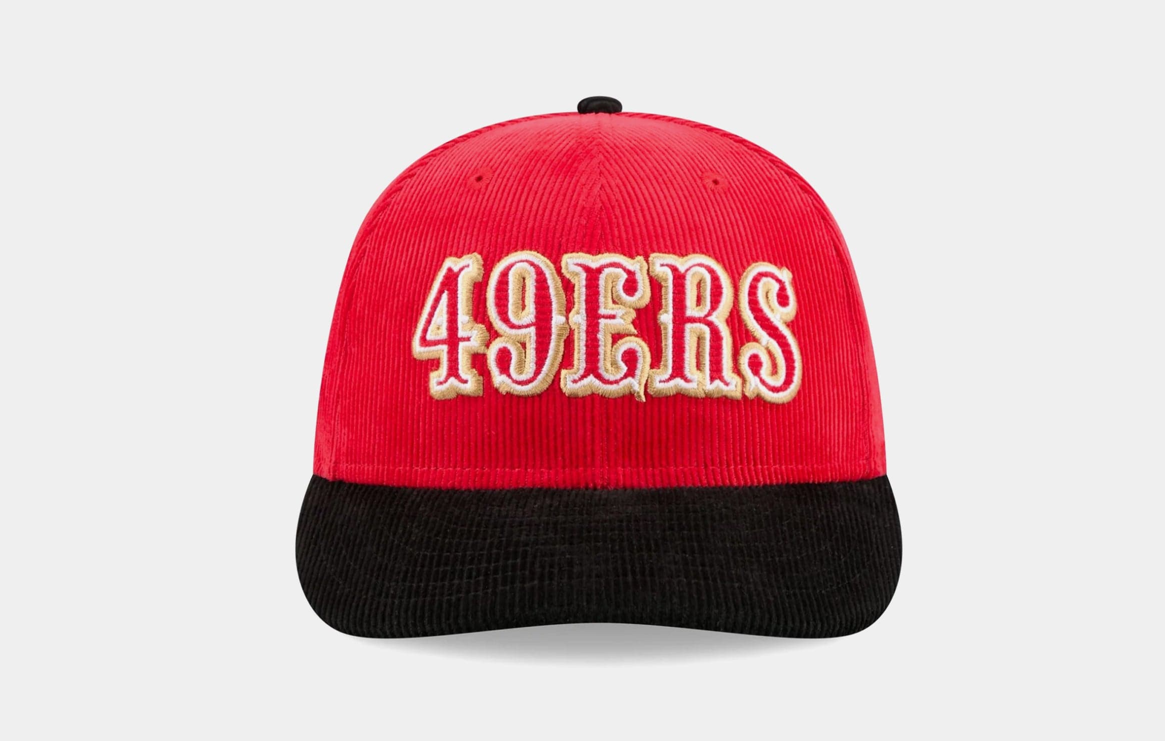 San Francisco 49ers Two Tone Corduroy 9Fifty Snapback Mens Hat (Red/Black)